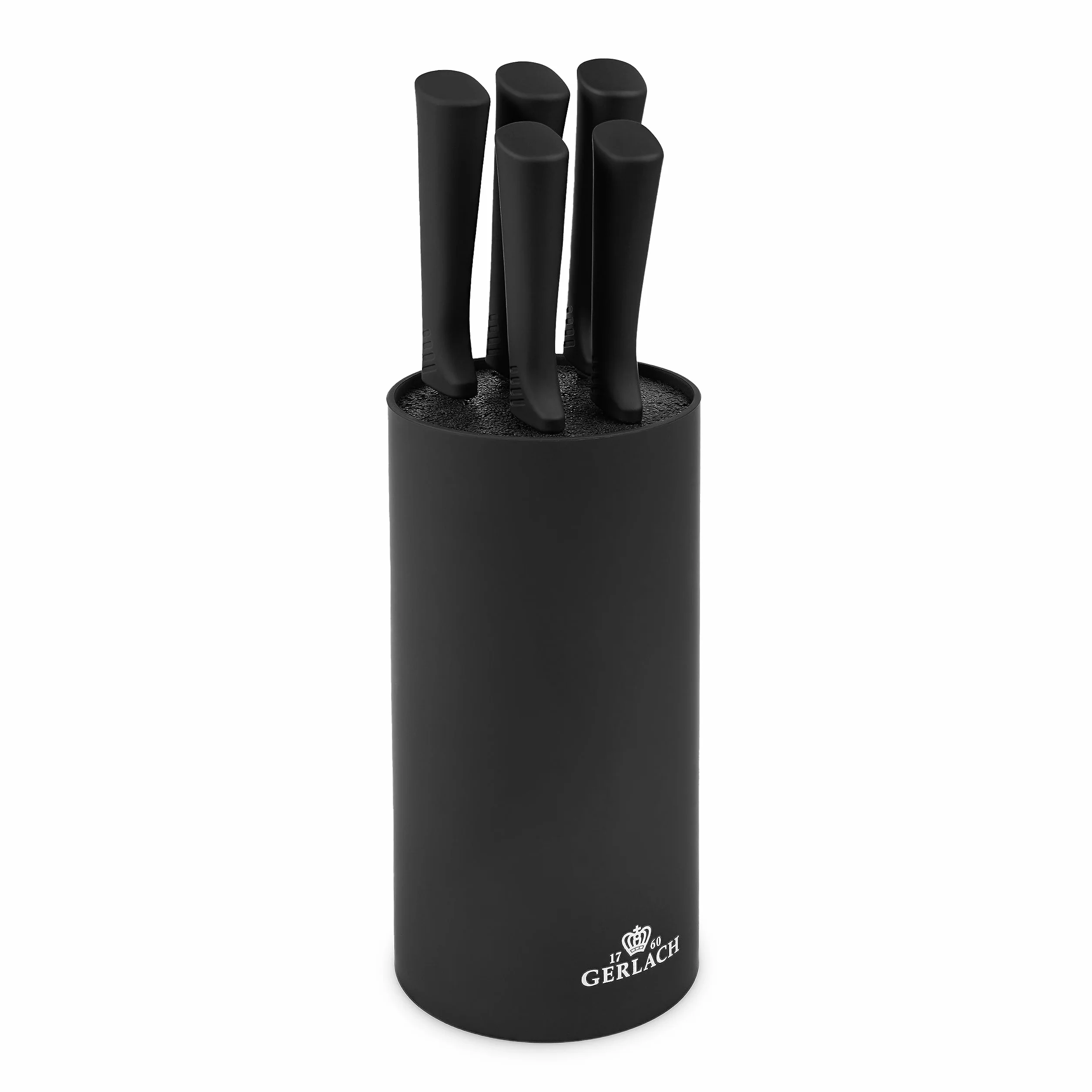 Gerlach Smart Black Zestaw Noży w Bloku, Czarny, 5 Sztuk