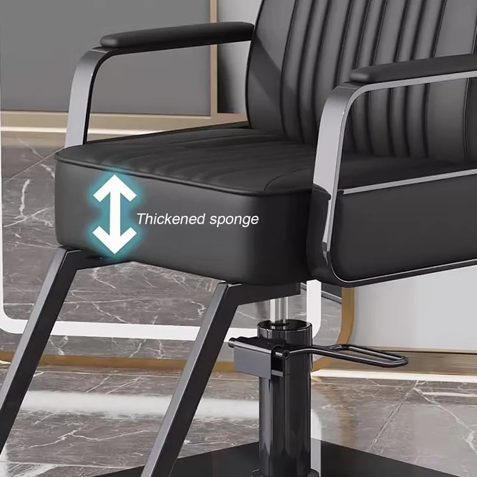 Regulowane hydrauliczne krzesło fryzjerskie obrotowe o 360° szary stołek fryzjerski dla stylistów nowoczesny design wygodny i wyposażenie salonu fryzjerskiego