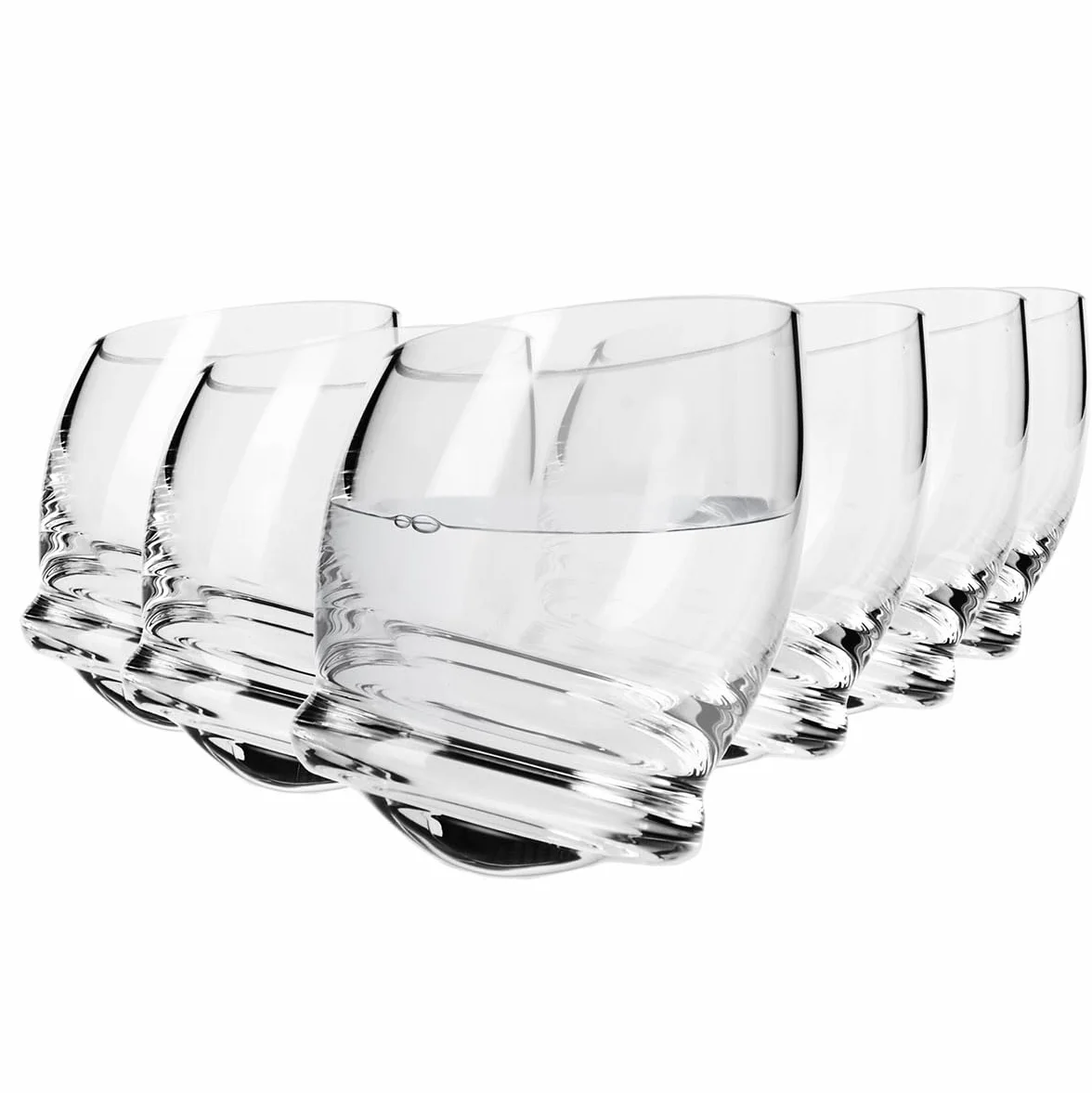 KROSNO Kieliszki do Wódki i Nalewek Roly-Poly, Komplet 6 x 40 ml | Szkło Kryształowe Bezołowiowe, bujająca forma, do nalewek, likierów i degustacji alkoholi, delikatne mycie ręczne