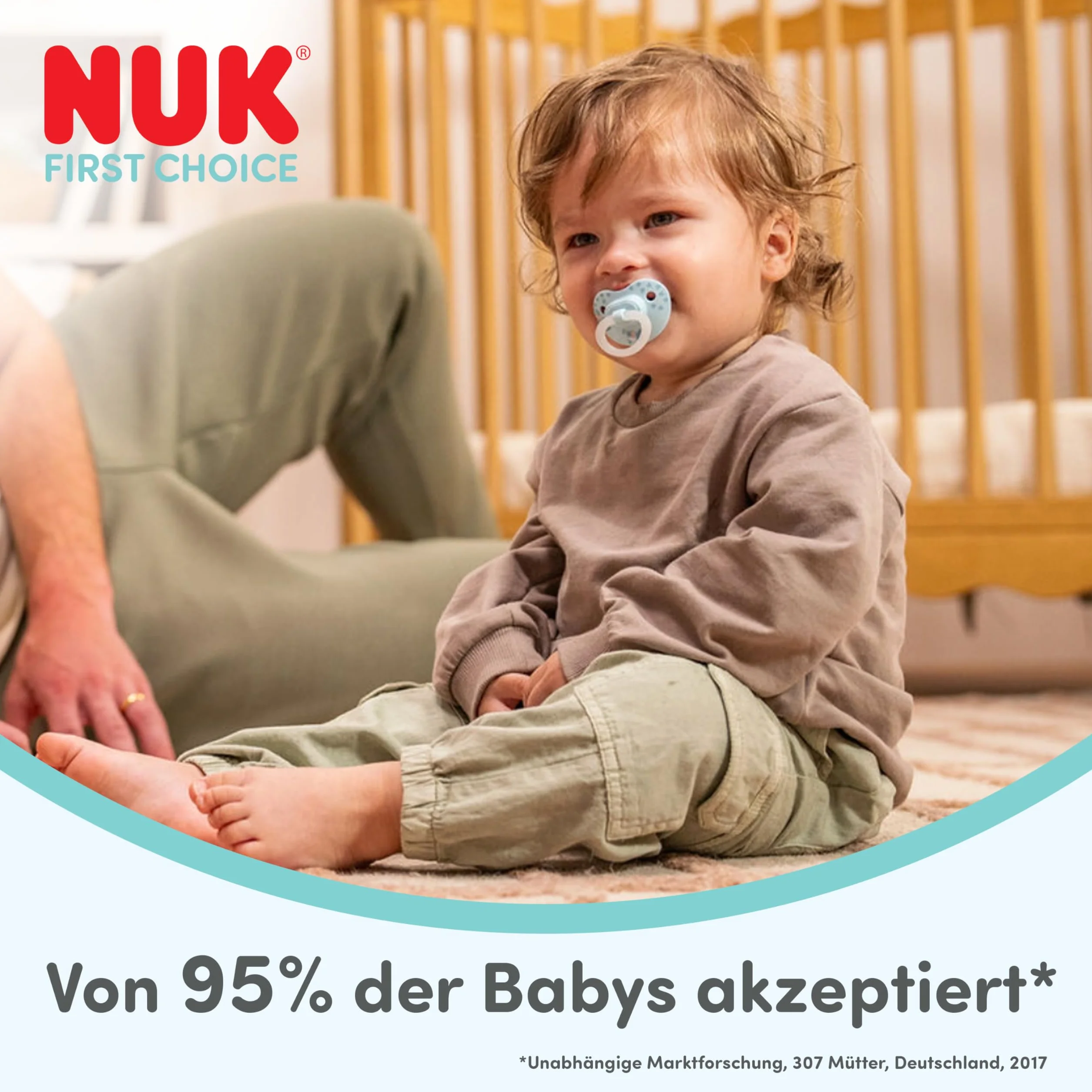 NUK First Choice Classic Night Smoczki dla niemowląt | 0-6 miesięcy | Ortodontyczne smoczki świecące w ciemności | 95% akceptacji przez niemowlęta** | Niebieskie | 2 sztuki