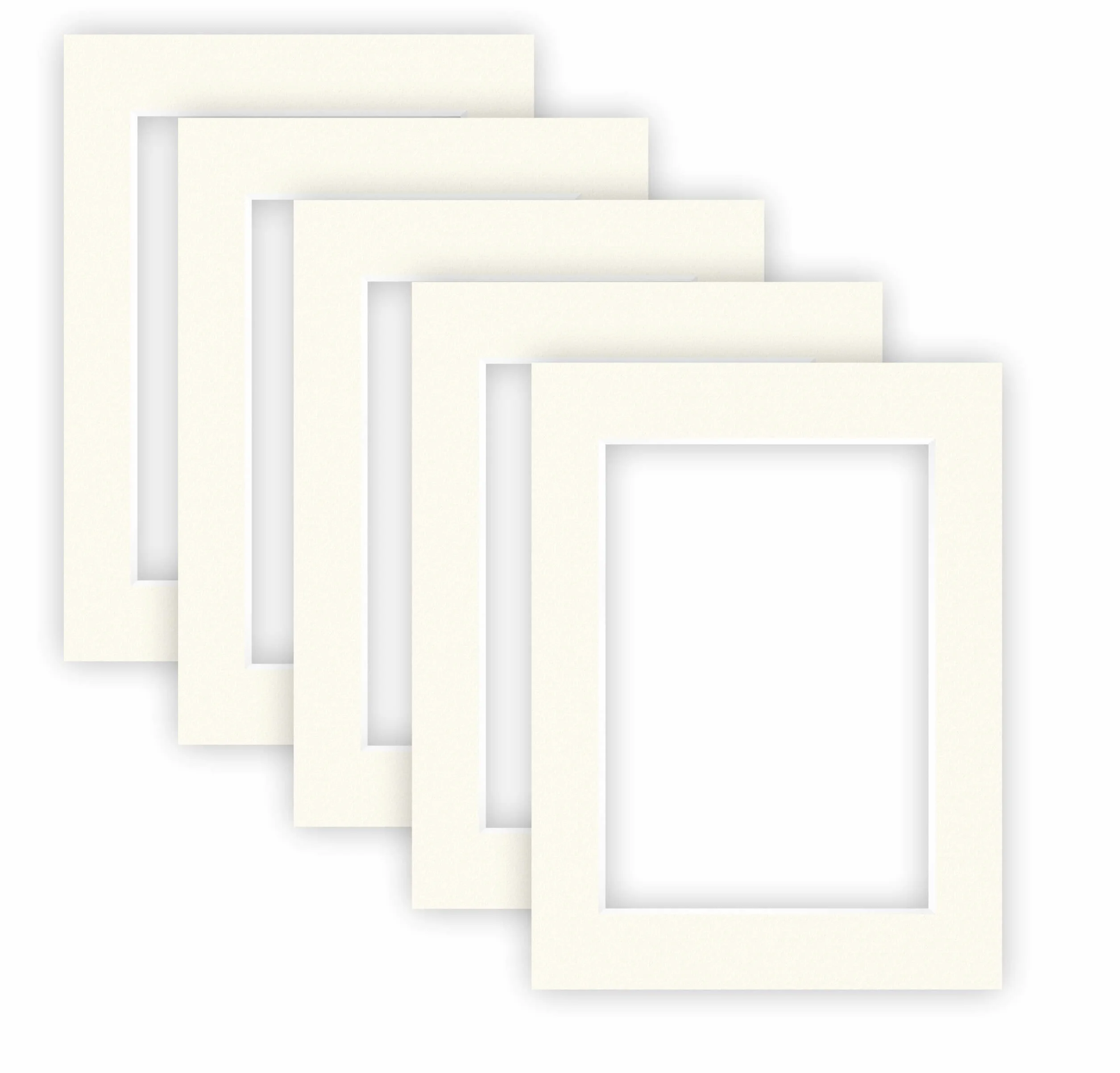 nielsen Conservation Passepartout karton 1,5 mm,zestaw 5 sztuk,rozmiar zewnętrzny 30x40 cm dla rozmiaru obrazu 20,5x29,5 cm,kość słoniowa biała gładka