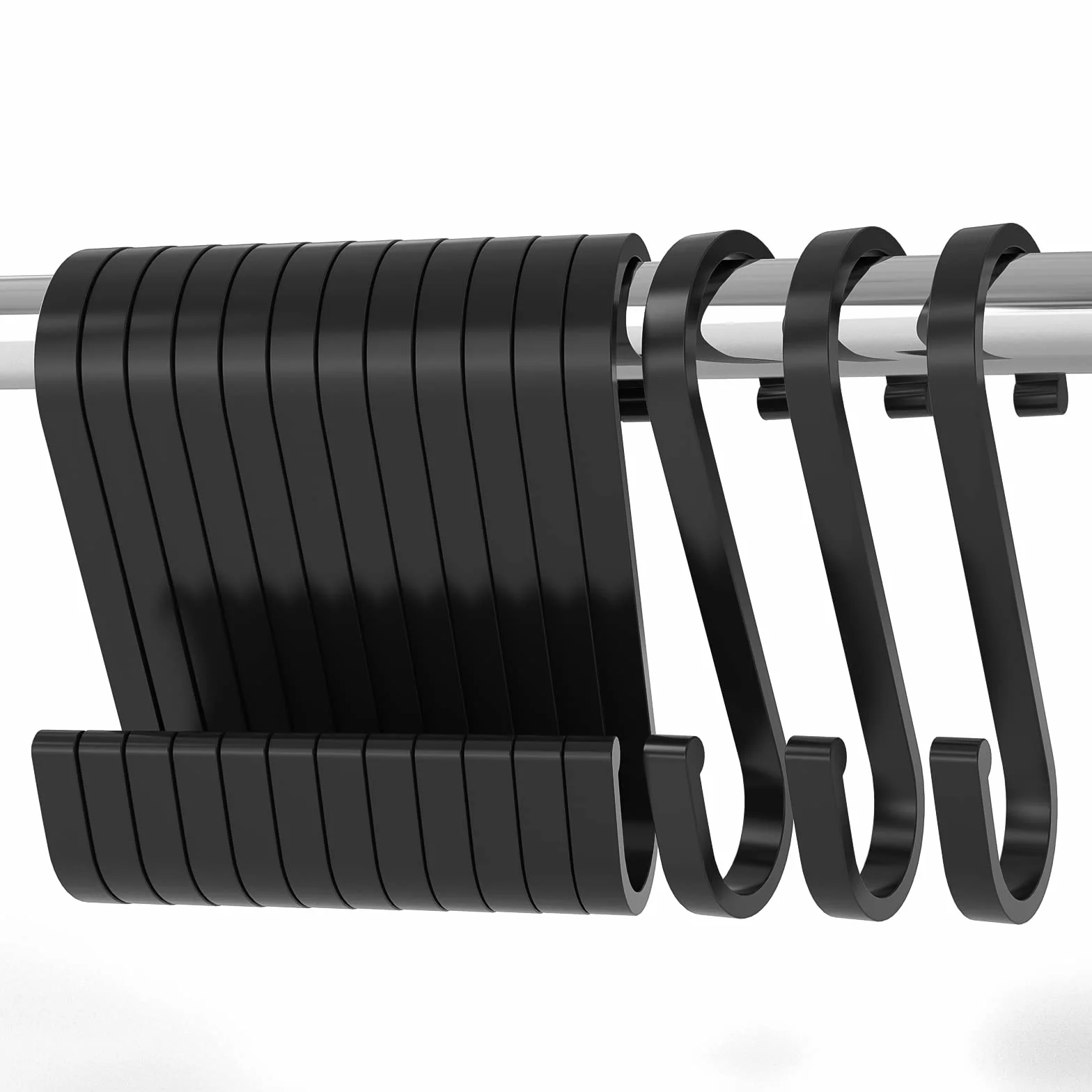 LISOPO Haczyki w kształcie litery S 12 sztuk czarne S-hook aluminium