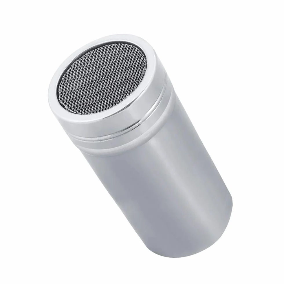 Shaker do Cukru w ​​​​Proszku ze Stali Nierdzewnej, Shaker do Cukru Cynamonowego Cukier Puder w Proszku Mąka Kakaowa Przesiewacz do Kawy Narzędzia Kuchenne Pokrywa Shaker (L)