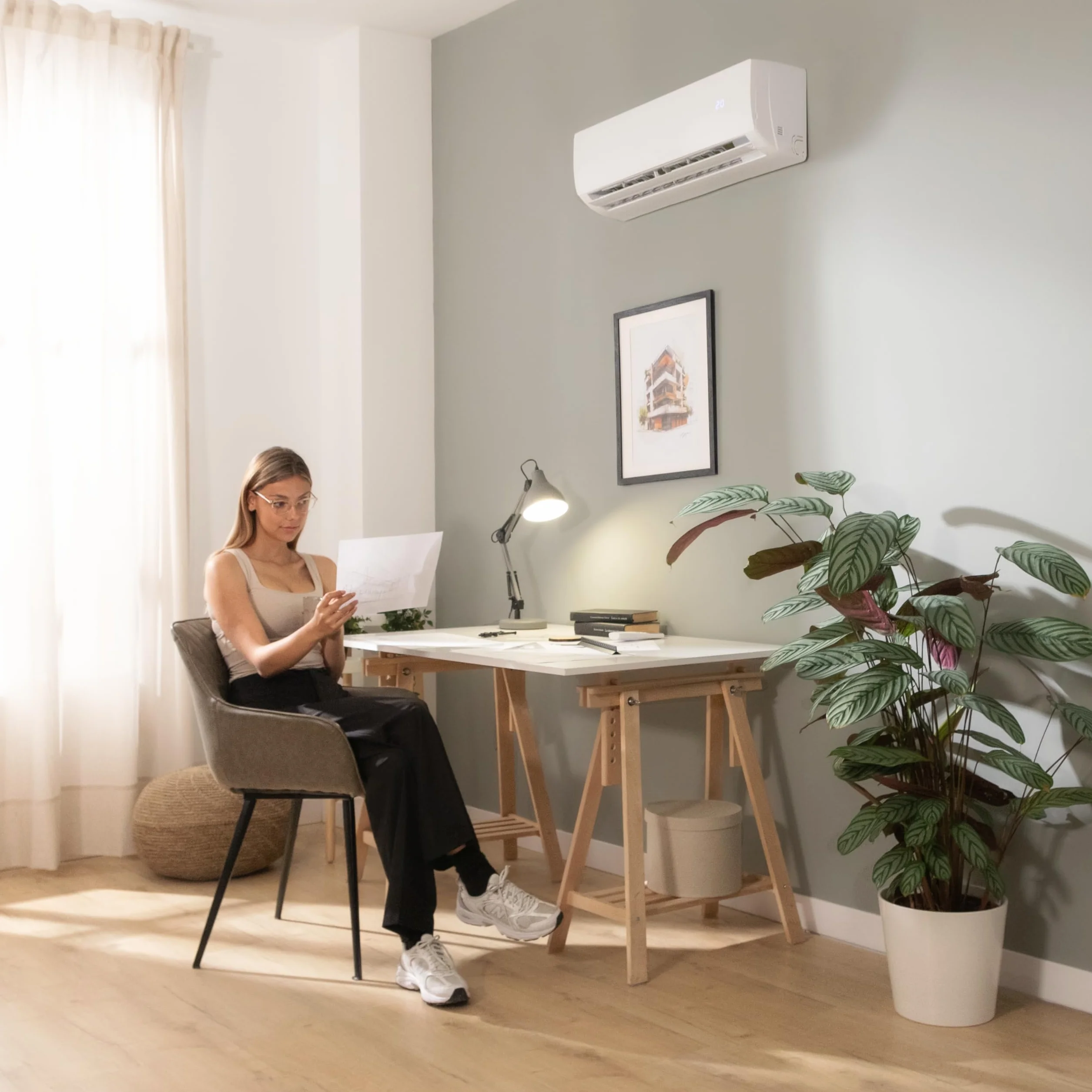 Cecotec Klimatyzacja Split AirClima 12000 Smartfresh. 12000 BTU, silnik DC, pompa ciepła, pilot, wyświetlacz LED, system inwerterowy, 5 trybów, 8 prędkości, zasięg 22 m2