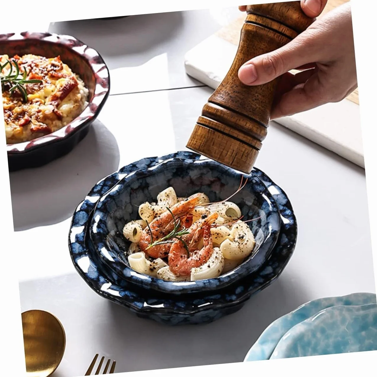 CFWSHJ Miska na pieczony ryż Ceramiczna miska na owoce Ceramiczna miska na makaron Głębokie miski Pho Japońskie przekąski Miska na przekąski Owoce Naczynia do serwowania sałatek Miska do