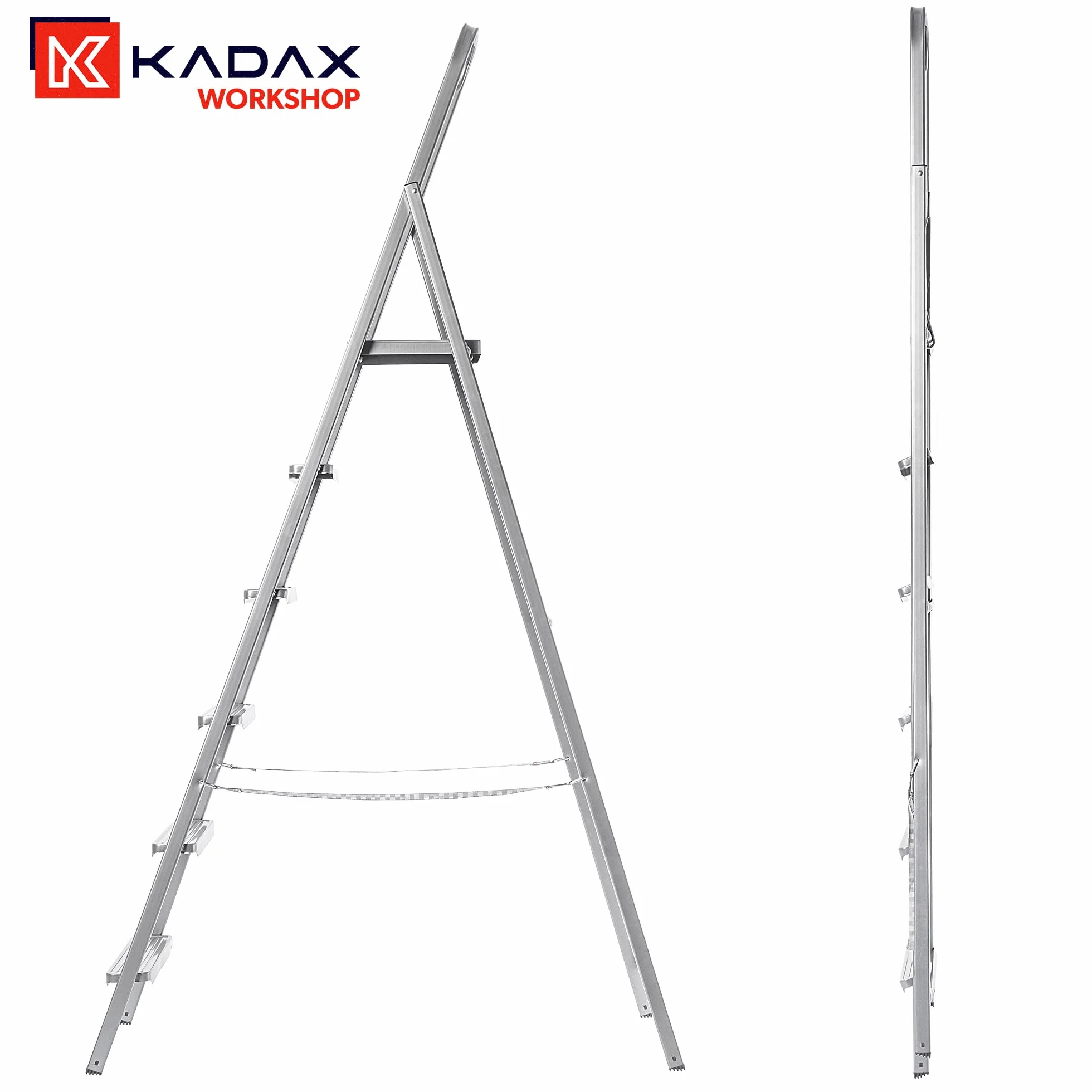KADAX Stalowa drabina 6-stopniowa jednostronna składana antypoślizgowa 150kg