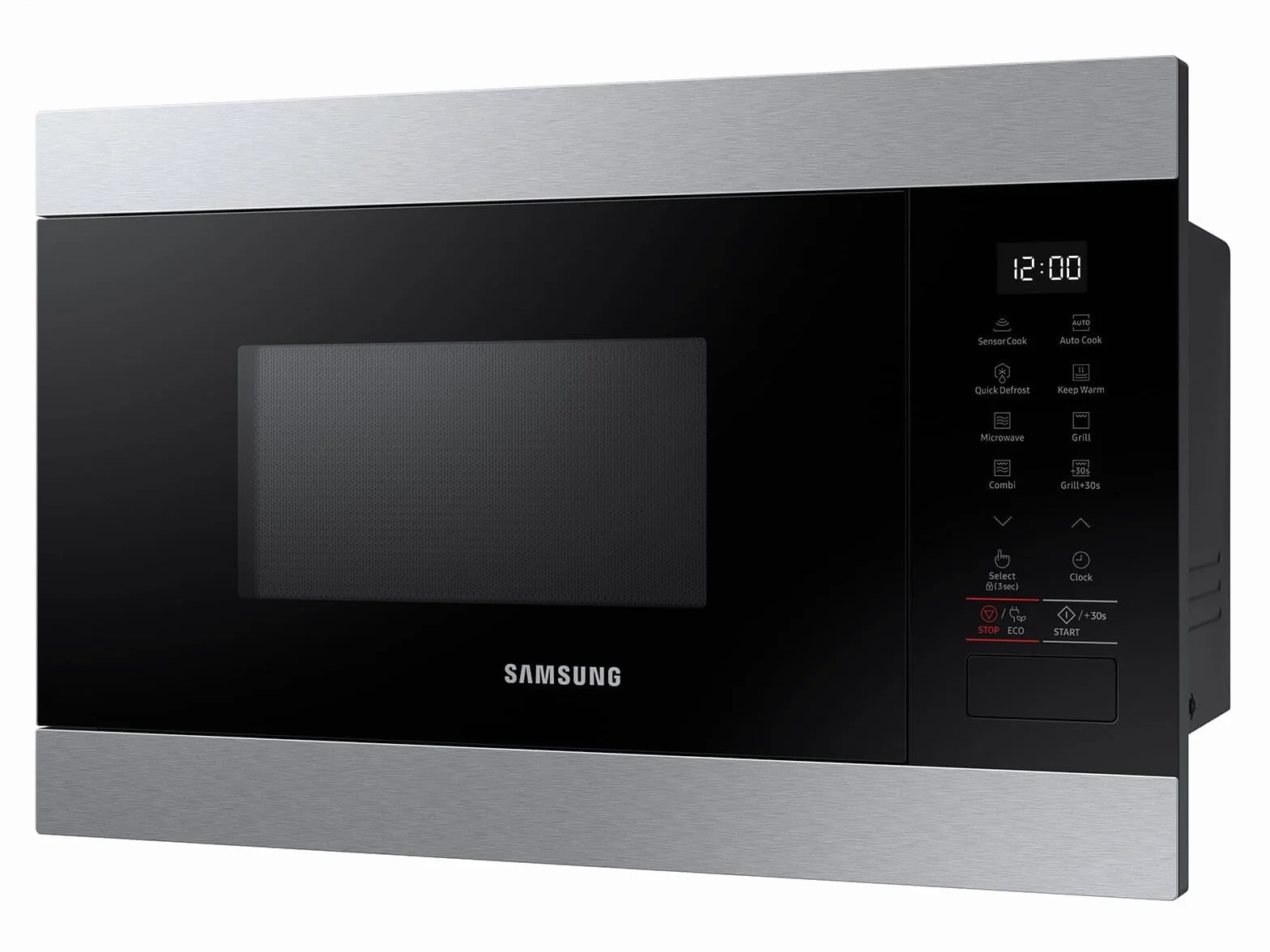 Samsung MG22M8274AT/E1 kuchenka mikrofalowa do zabudowy z grillem, 850 W, pojemność 22 l, mała kuchenka mikrofalowa do wnęki 38 cm, funkcja utrzymania ciepła, inteligentny czujnik, odporne na