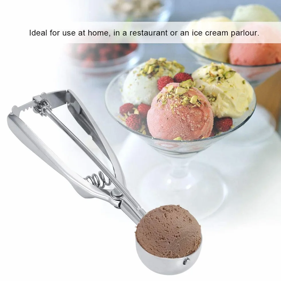 Praktyczna łyżka do lodów ze stali nierdzewnej Gadżety kuchenne do lodów Scoop Trigger (6CM)
