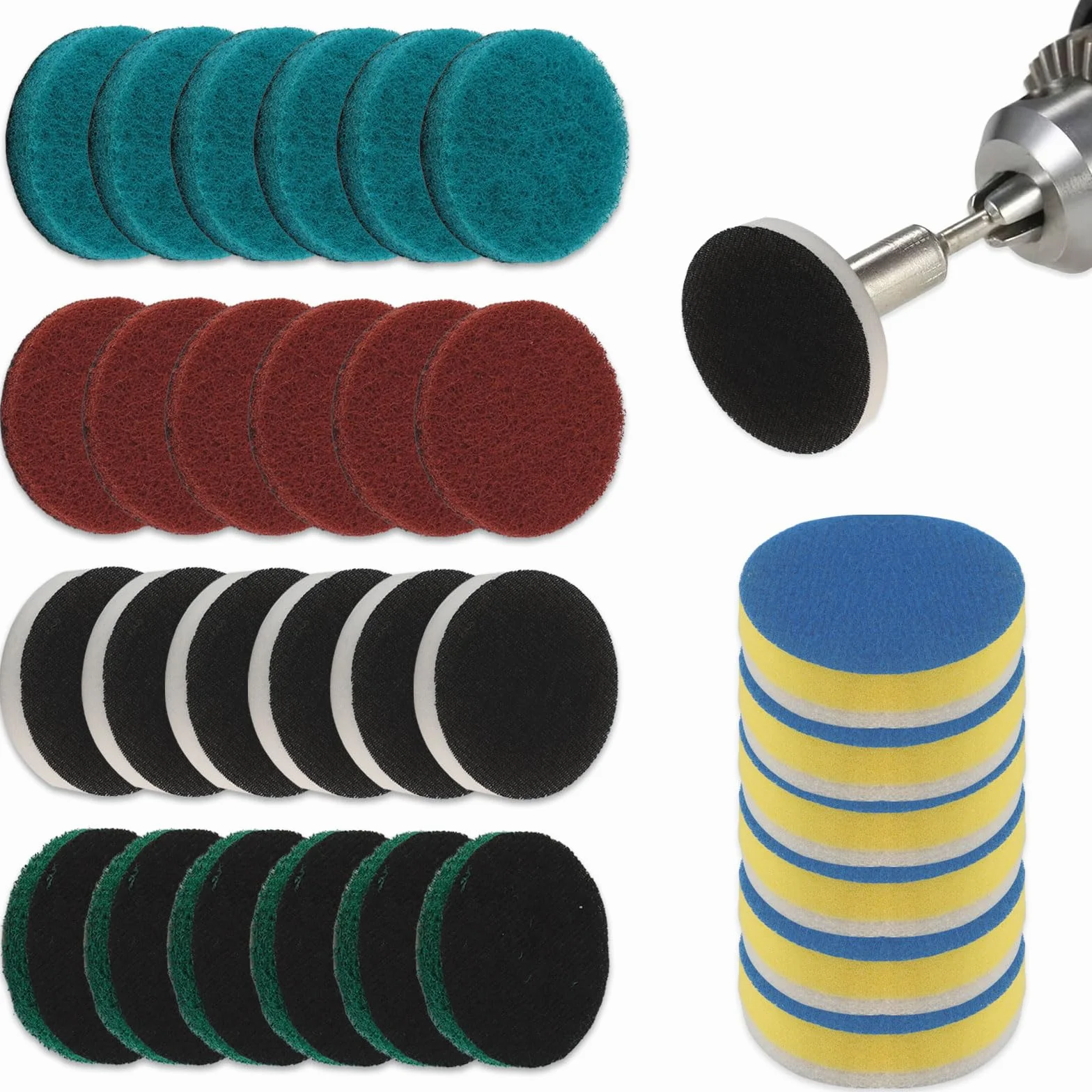 30 sztuk szczotek do czyszczenia Bosch, nakładki 65 mm do uniwersalnej szczotki do czyszczenia, 5 rodzajów szczotek o wysokiej wydajności, kompatybilne z Bosch 6033