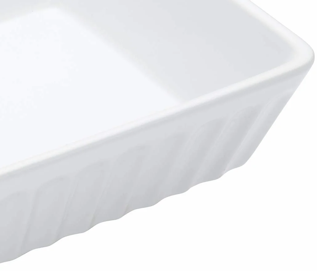 KitchenCraft Naczynie do Lasagne World of Flavours, Kamionka, 30 × 21 cm – Kolor Biały