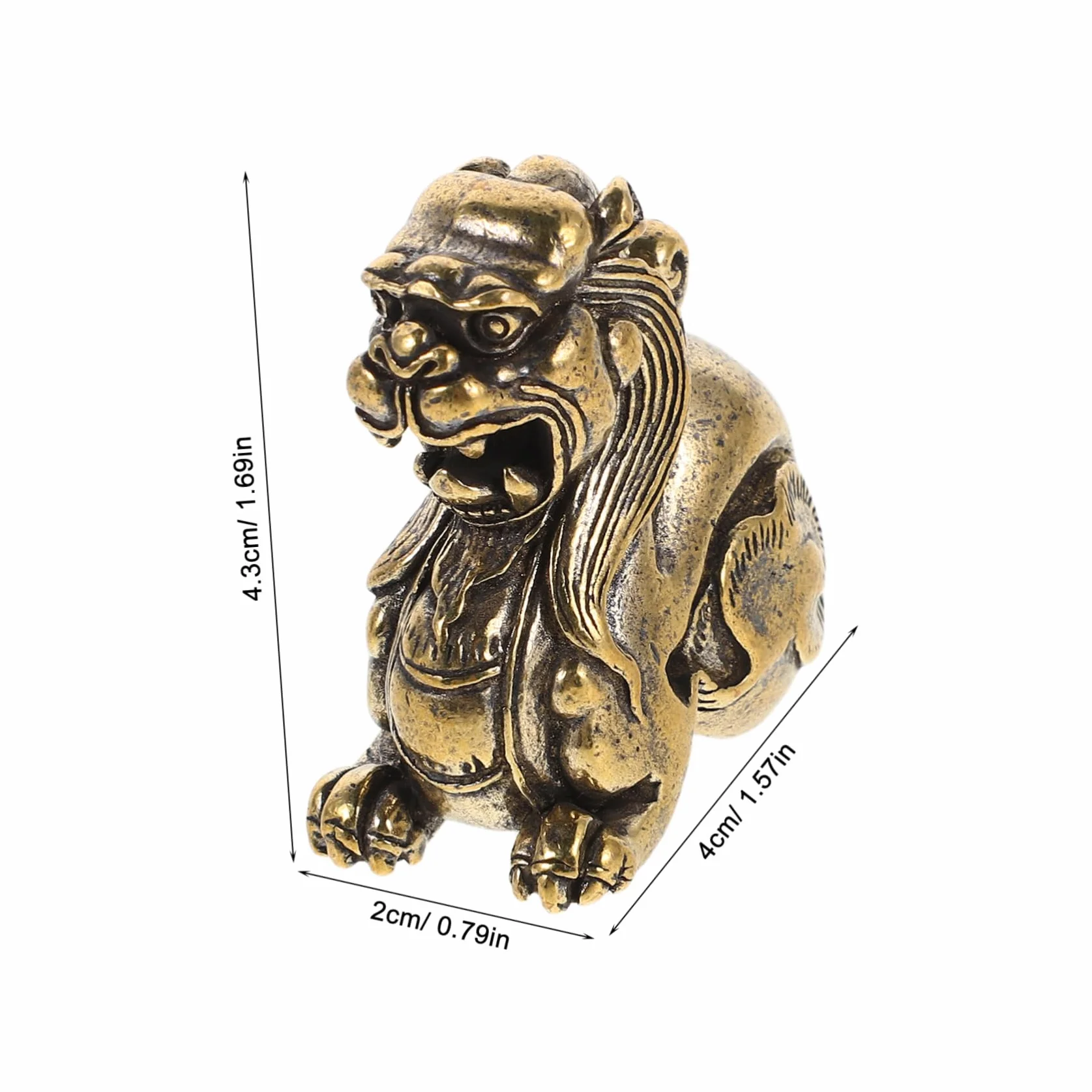 Generic Mosiężne ozdoby Pixiu Feng Shui dekoracja biurka bogactwo dobrobyt figurka zwierzątko na stół biurowy w domu ozdoby dla zwierząt