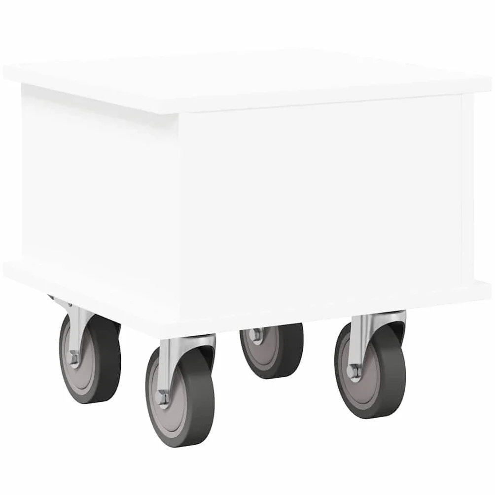Hothingwell Szafka pod telewizor biała 37 x 35 x 35 cm drewno konstrukcyjne | Wiele przegródek, zarządzanie kablami, łatwe czyszczenie, do nowoczesnego salonu