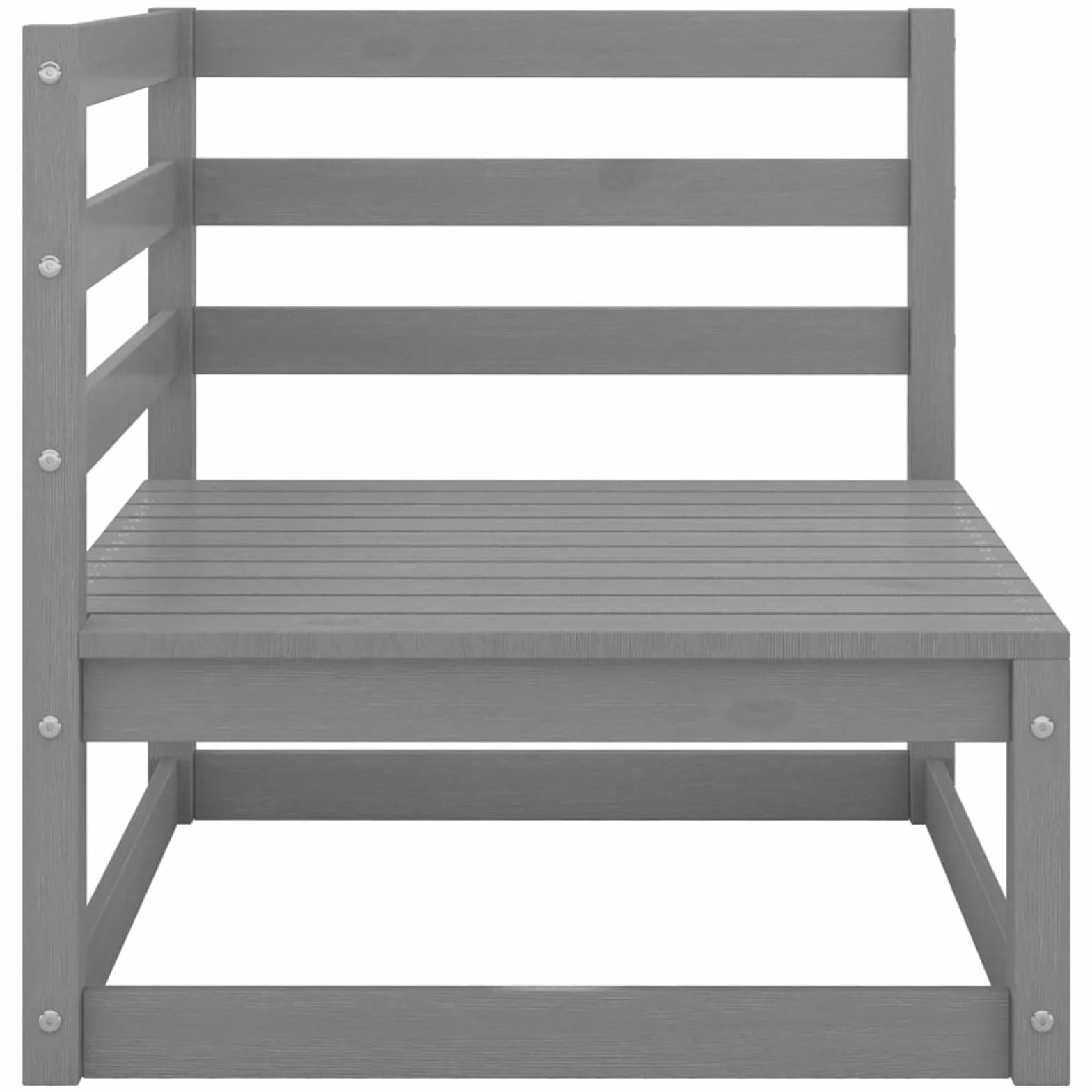 Homgoday Zestaw sofy ogrodowej 2 szt. z poduszkami z litego szarego sosny, zestaw sofy do salonu sofa rozkładana sofa, zestaw nowoczesnej sofy ogrodowej na zewnątrz, wyposażenie Model805752