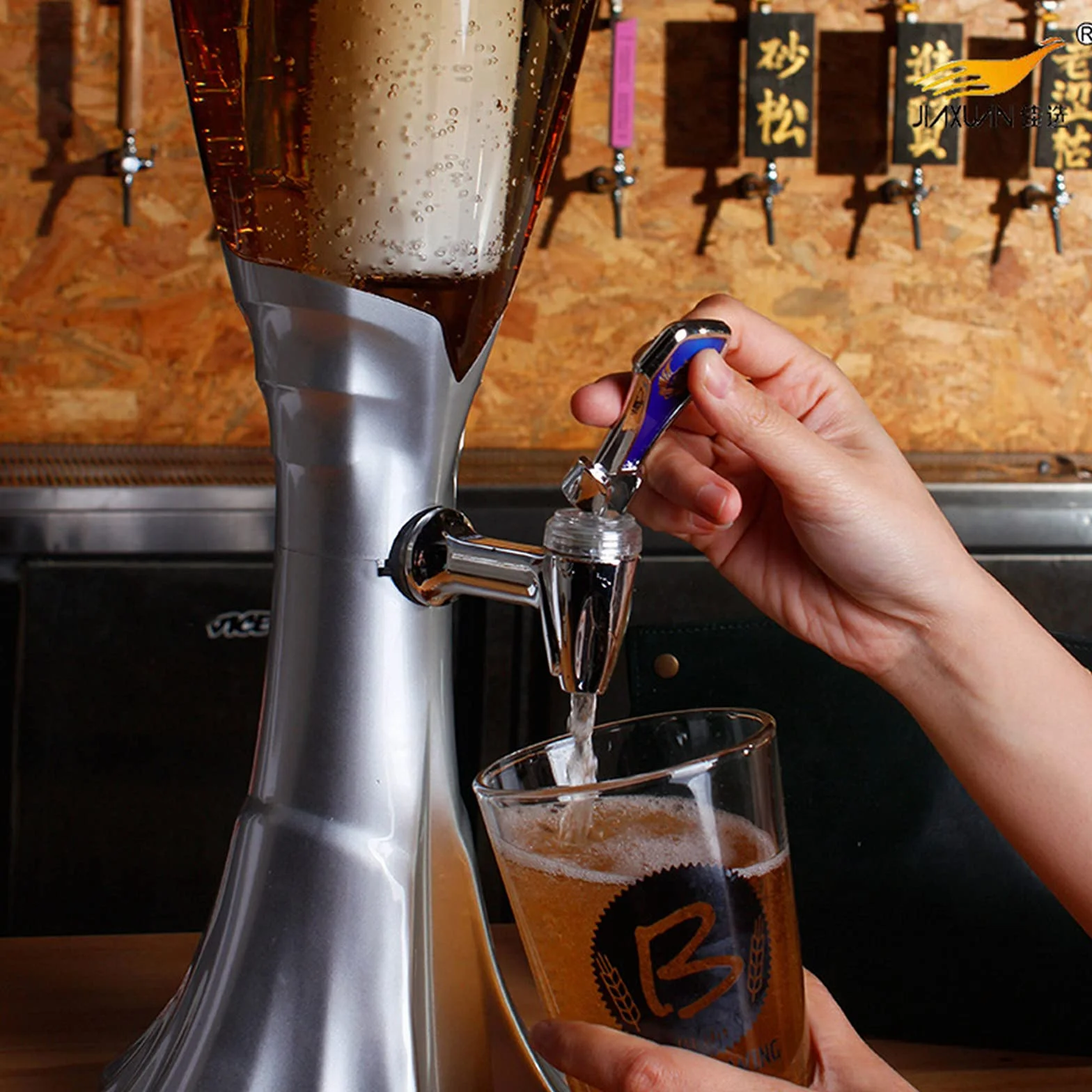Wieża Piwa, Dozownik napojów Beer Tower Z latarnią Idealny na imprezy i gry w domu Akcesoria do baru Dozownik napojów w wieży piwnej,7,3.0L