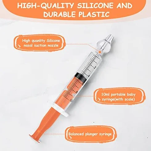 Vicloon Aspirator do nosa, 6 szt. Aspirator do nosa dla niemowląt, irygator do nosa dla noworodków i małych dzieci, bezpieczny środek do czyszczenia nosa z silikonową końcówką ssącą do nosa