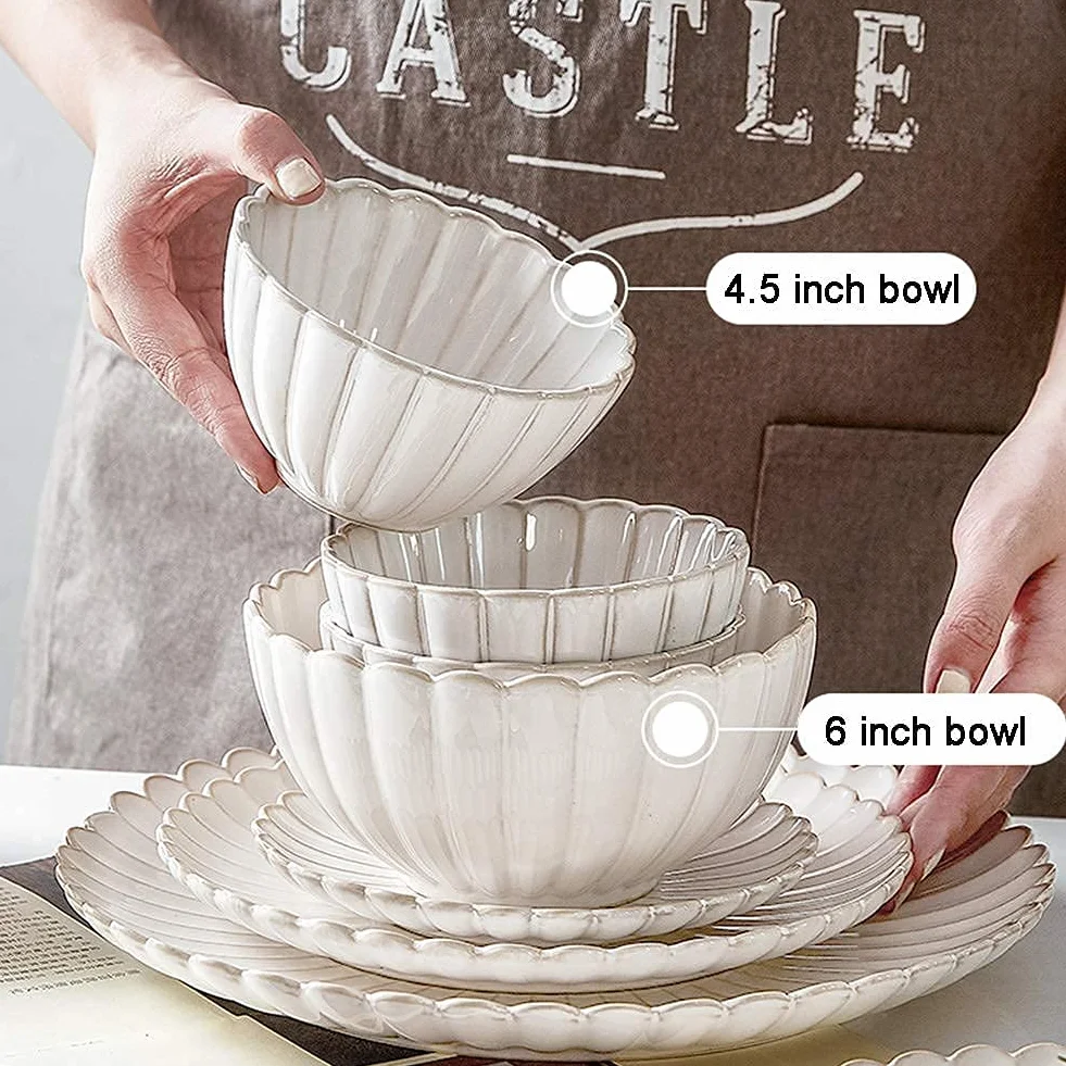 Zestaw obiadowy, specjalny zestaw zastawy stołowej do restauracji, 27 szt. zestawów zastawy stołowej, porcelanowy zestaw zastawy stołowej z talerzami i miskami