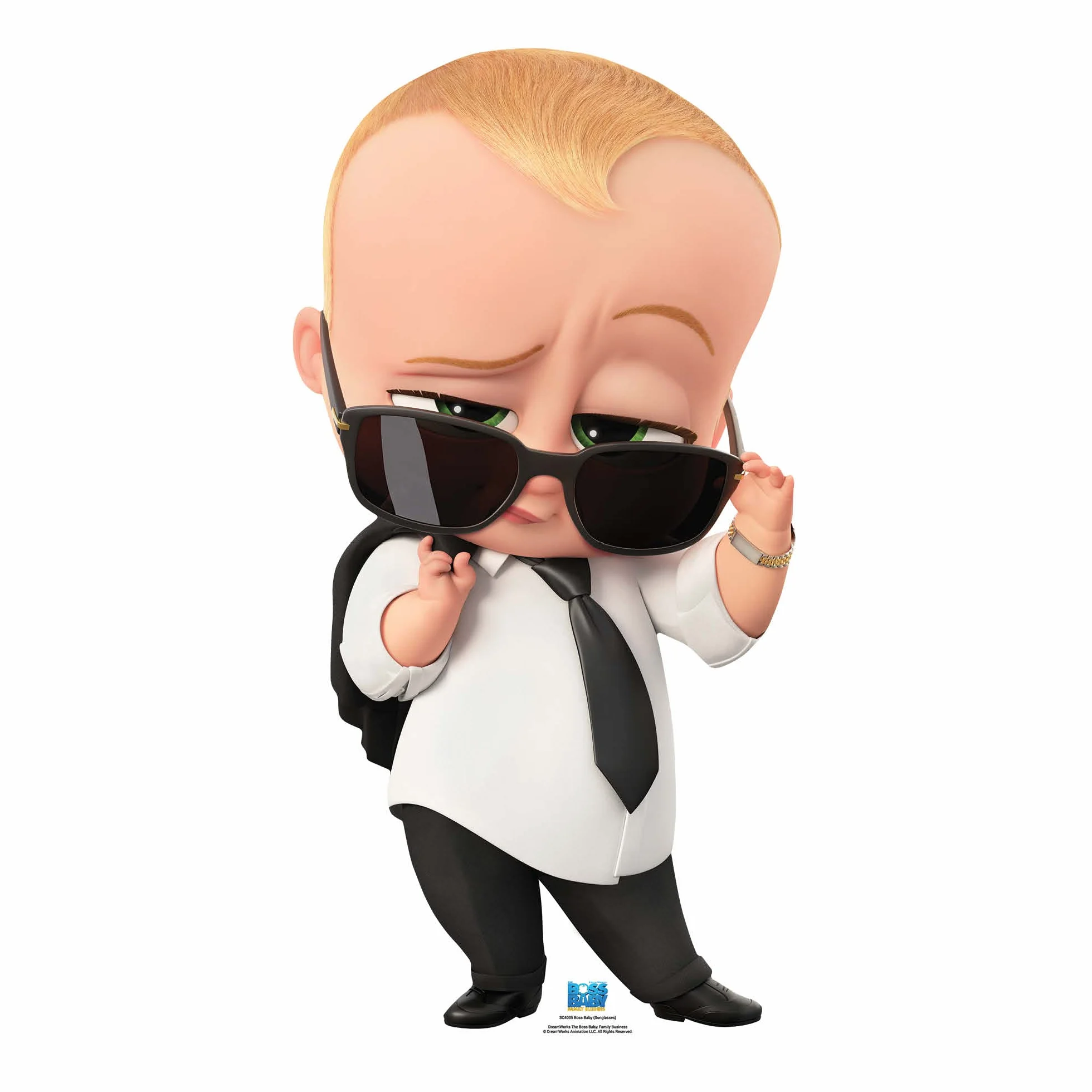 STAR CUTOUTS SC4035 Theodore Lindsey Ted Templeton Jr. Official Boss Baby Family Business Kartonowe wycięcie małe, niebieskie
