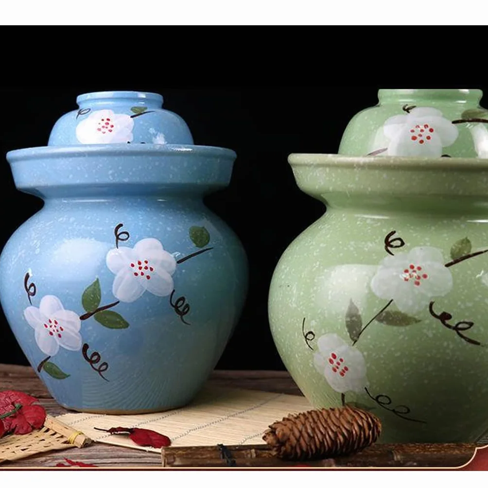 pojemnik do fermentacji. Różowy tradycyjny chiński porcelanowy ceramiczny garnek do fermentacji garnek do marynowania, słoik do fermentacji z uszczelką wodną pokrywka śluzy kamionka(1.25KG)