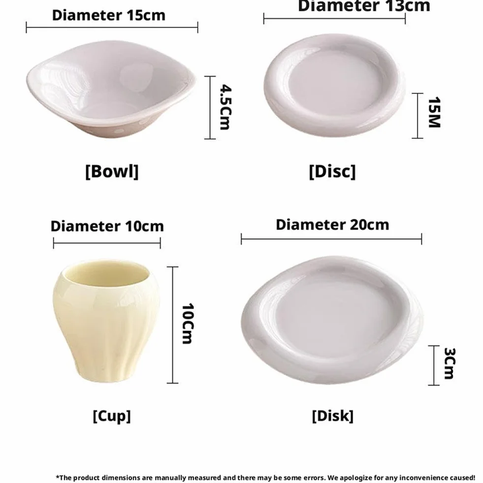 Zestaw obiadowy z grzybami, 4-częściowa ceramiczna miska, talerz, kubek, spodek, kapryśna dekoracja kuchni, wyjątkowy prezent dla miłośników grzybów