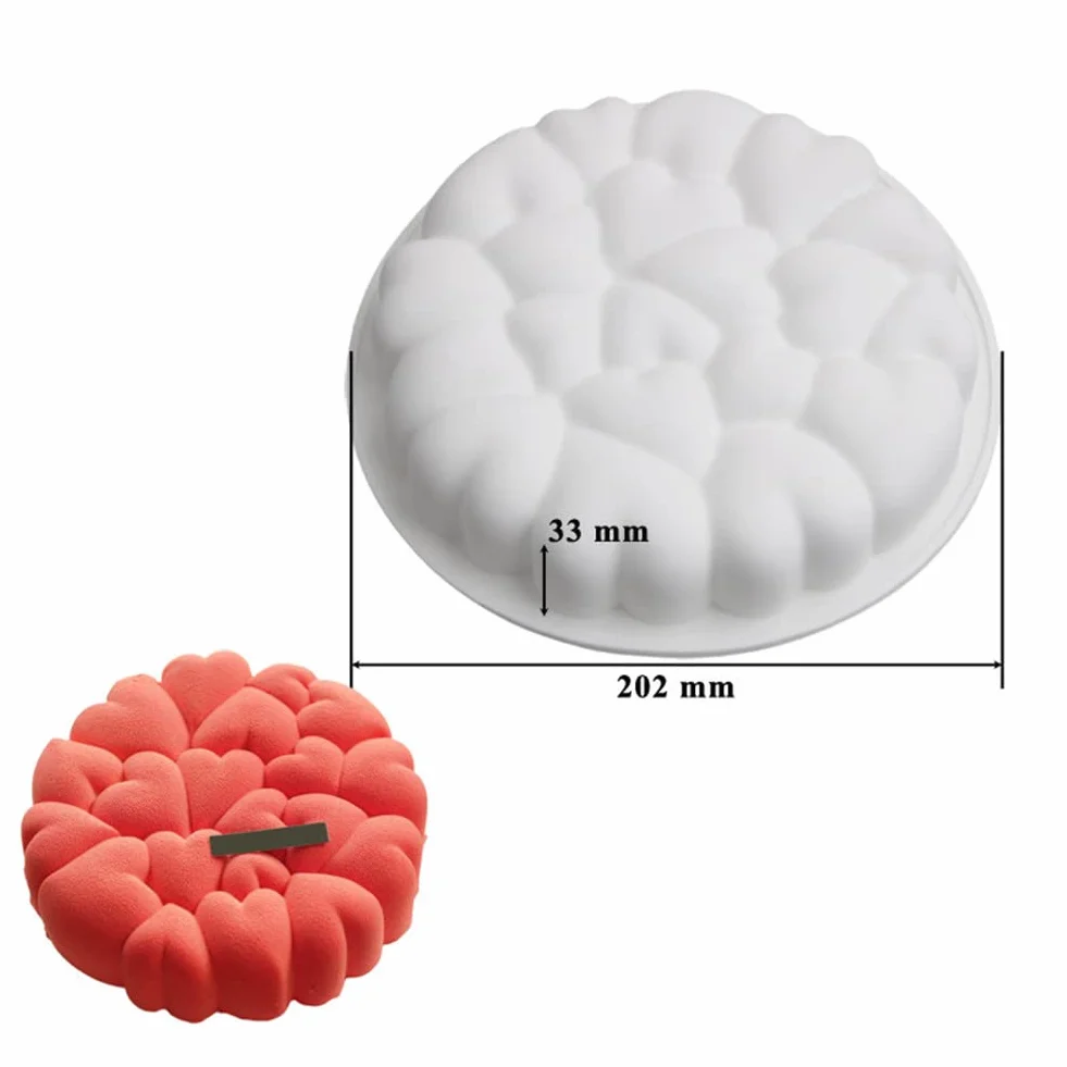 Silikonowa forma w kształcie serca, do pieczenia musu, czekolady, baniek, 15 cm, dla miłości, musu, formy do ciasta
