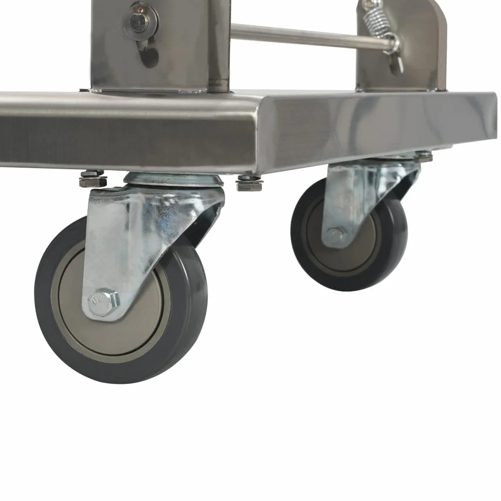 Générique Wózek platformowy 82x53x86 cm ze stali nierdzewnej, składany , pojemność 200 kg, do ciężkiego transportu, kuchni, hotelu, magazynu, 2 kółek obrotowych i 2 stałych