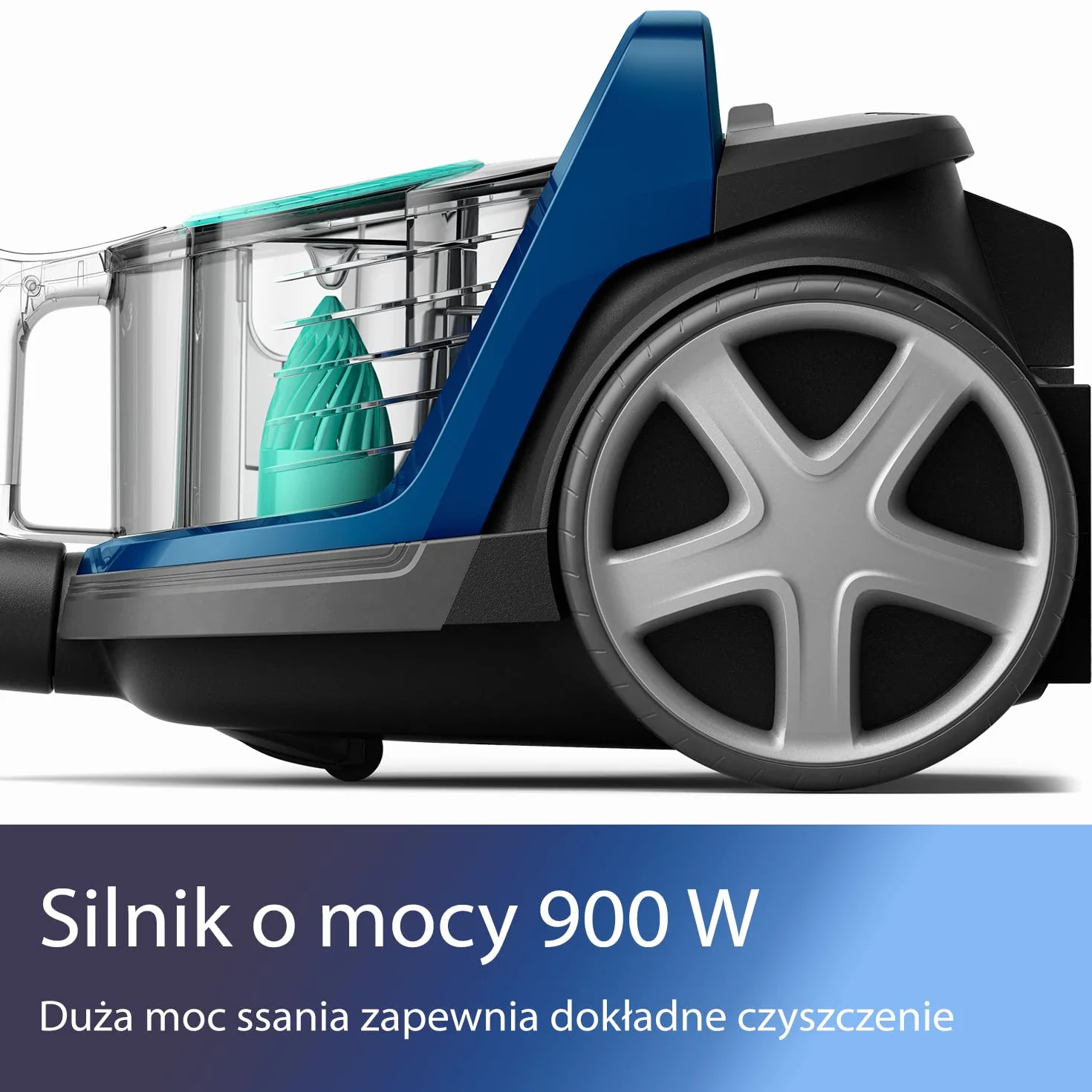 Philips Seria 5000 Odkurzacz Bezworkowy - Silnik o Mocy 900 W; Technologia PowerCyclone 7; Filtr Antyalergiczny H13; Nasadka TriActive LED, Kompaktowy I Lekki (FC9557/09)