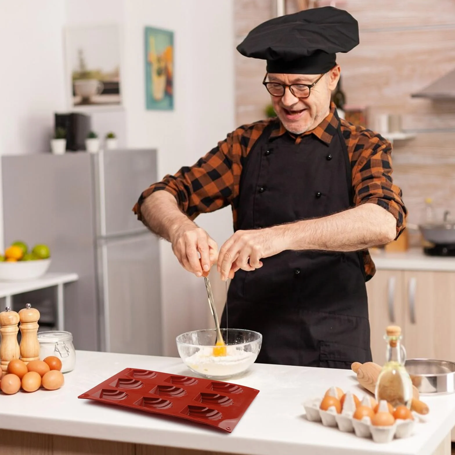 3 Szt. Foremek do Pieczenia Madeleine, Silikonowe Formy w Kształcie Muszli, do Herbatników, Czekolady, Cukierków, Pudddingu