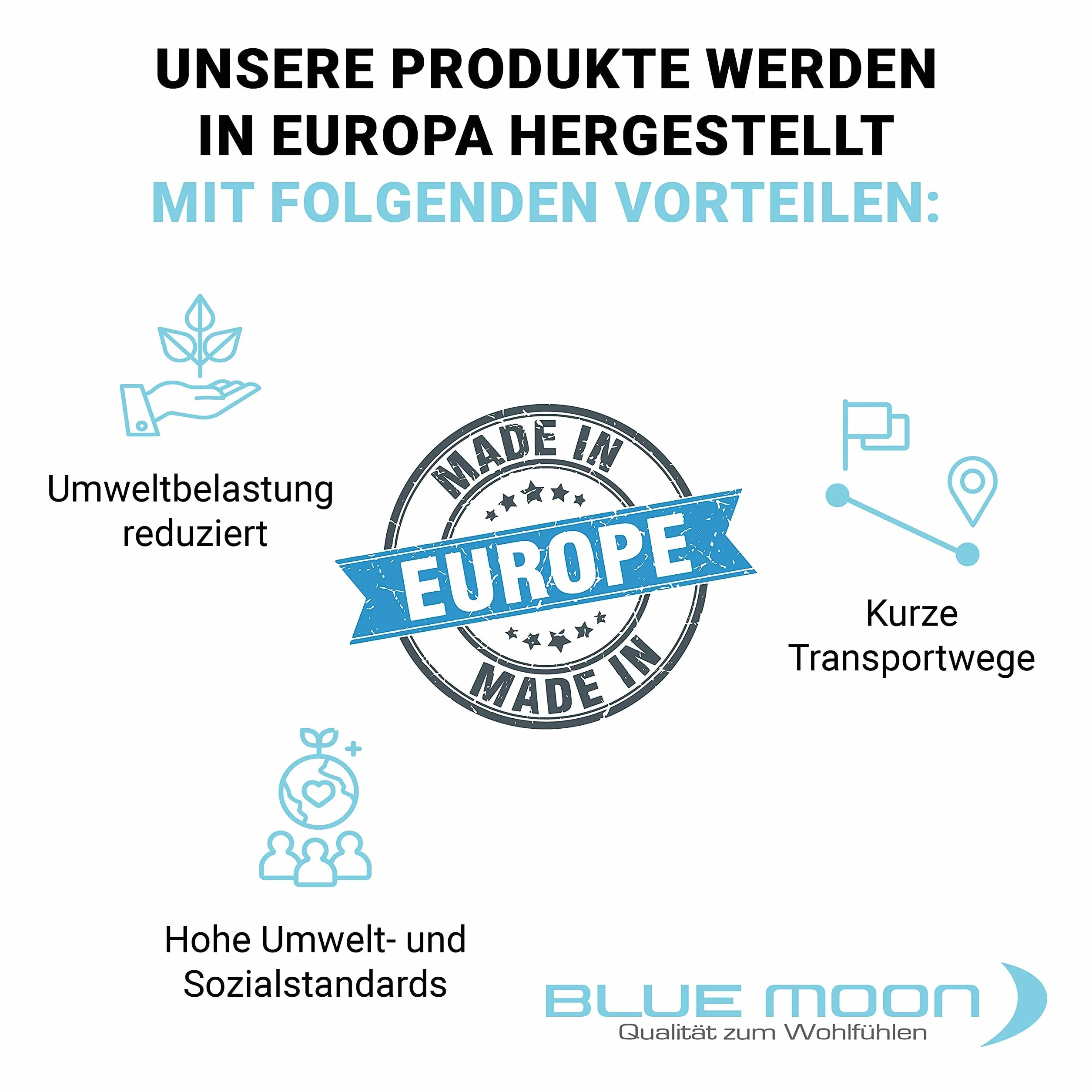 BLUE MOON Luksusowe prześcieradło z gumką – 180-200 x 200 cm – dżersej – 96% bawełna/4% elastan – 190 g/m² – wysokość materaca 30 cm – gumowane dookoła – nadaje się do boxspring– Öko-Tex – Made in