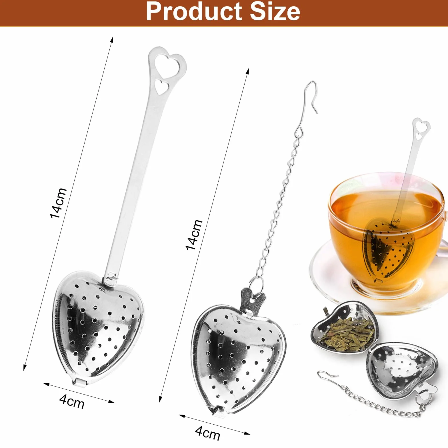 HENGBIRD 10 sztuk zaparzacza do herbaty, zaparzacz do herbaty ze stali nierdzewnej 304 sitko do herbaty, filtr do herbaty, sitko do herbaty, może być używany do czajników, filiżanek do herbaty, kuchni