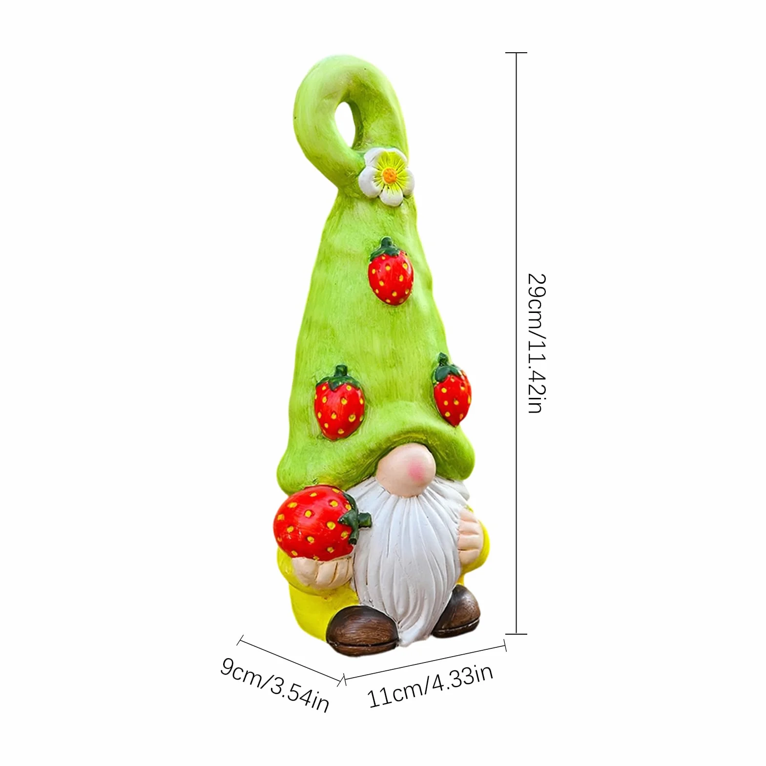 Krasnale dekoracyjne Ceramiczna figurka krasnala z owocami | Krasnal Ogrodowy do Ogrodu Na Stół, Półki, Parapety, Podwórko, do Sypialni, Gabinetu, Pokoju Dziecięcego, na Półkę przy