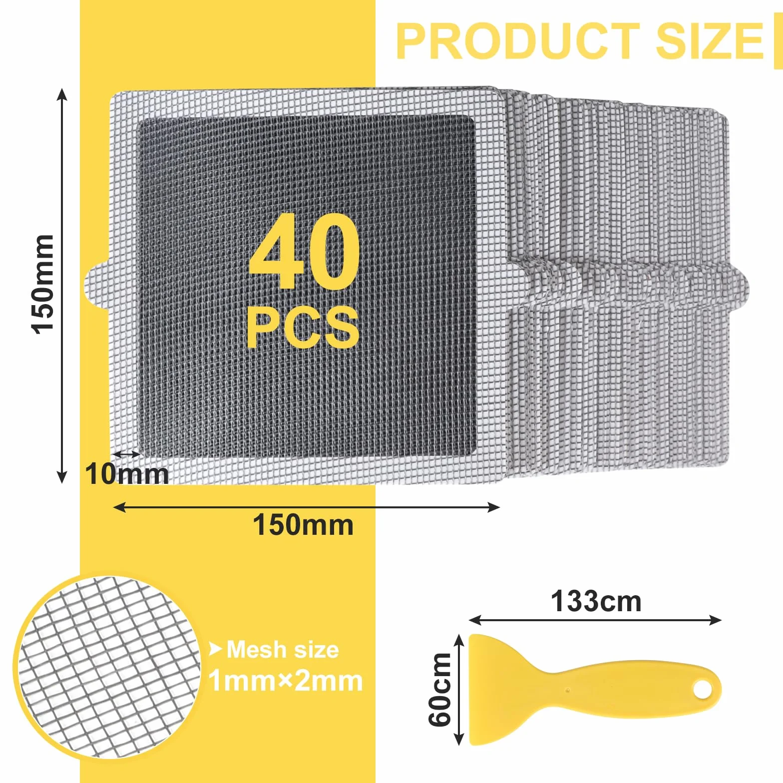 EFUTURETIME 40 sztuk jednorazowych naklejek z filtrem prysznicowym 15 cm x 15 cm, elastyczny uchwyt na kanał odpływowy