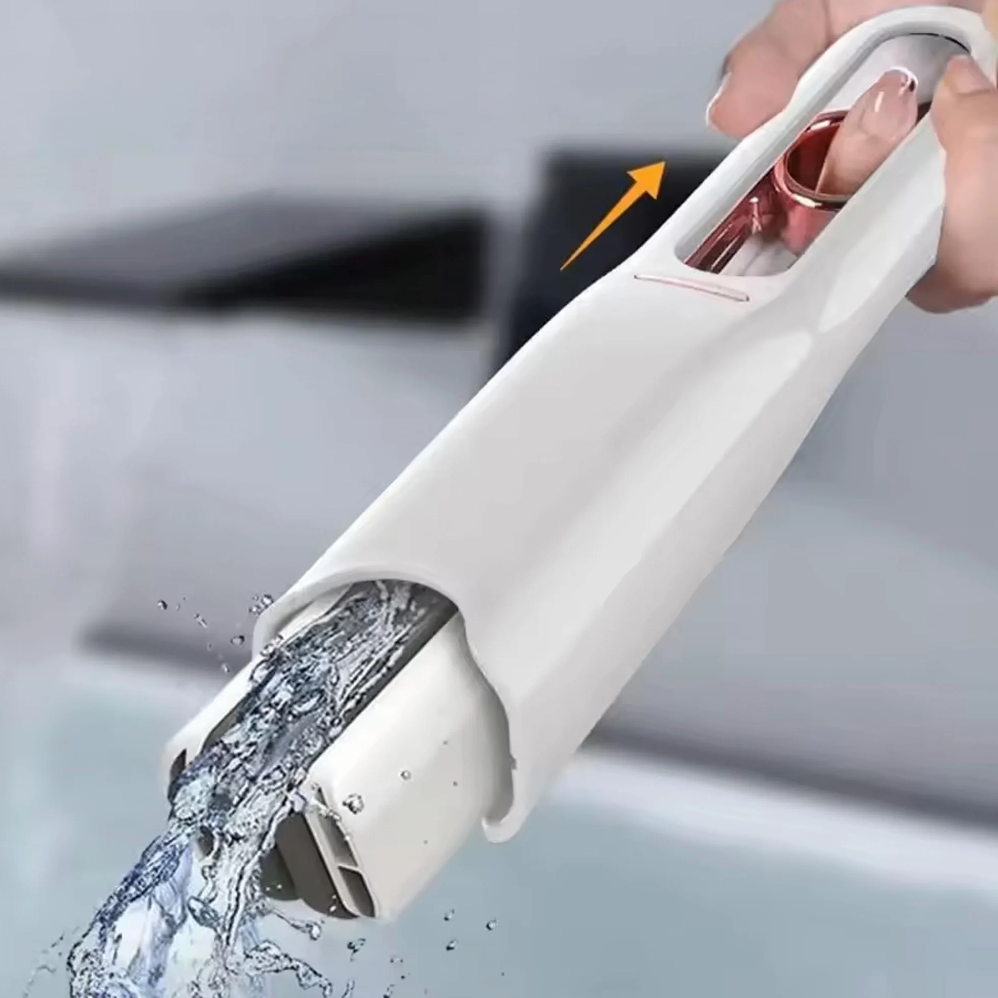 Mini mop wykręcający palcem – przenośny mop do czyszczenia szkła, płytek i powierzchni – chłonna gąbka – zmywalny, kompaktowy i zamykany