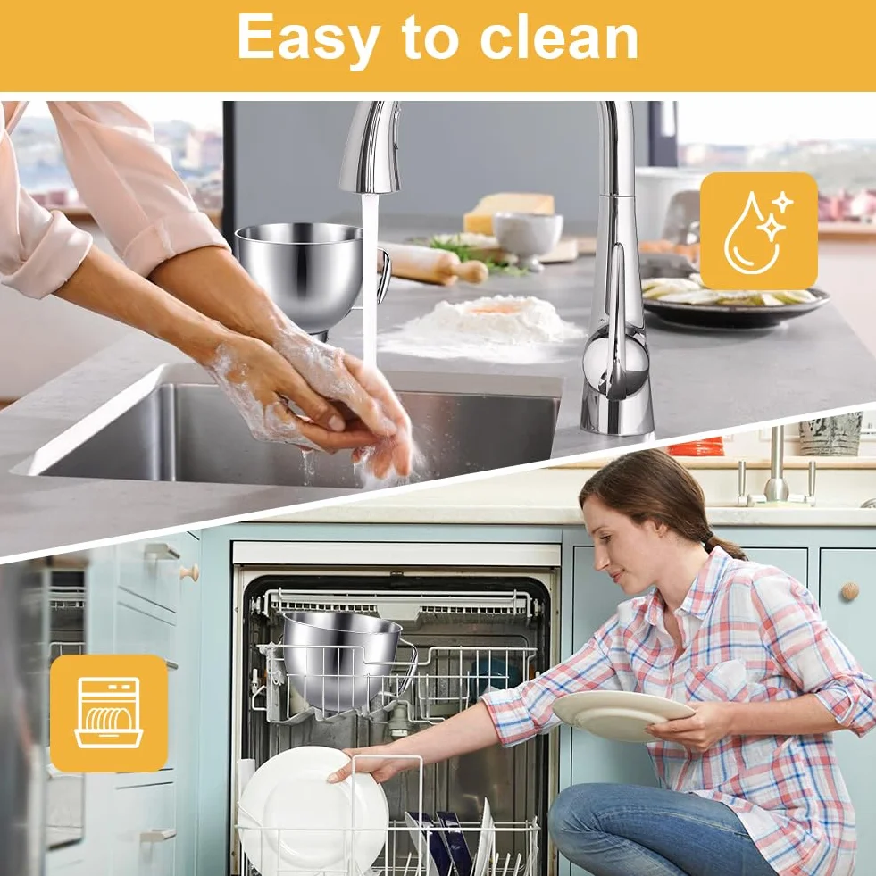 Miska ze stali nierdzewnej do miksera stojącego Kitchenaid, Tutamaz Miska do Kitchen Aid 4,5-5 Quart, mikser stojący, kolor srebrny, części zamienne do mieszadła stojącego, miska ze stali nierdzewnej