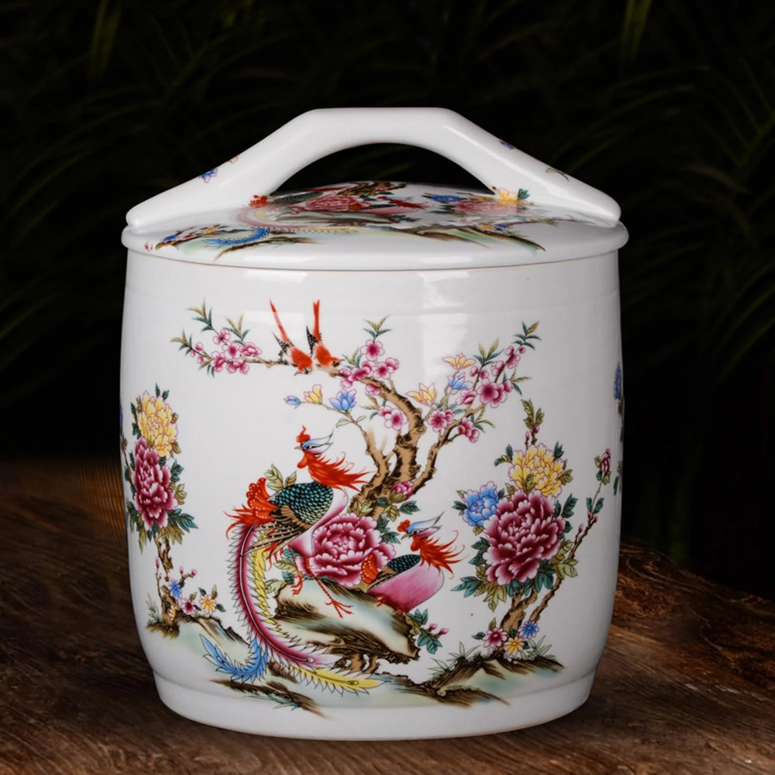Ceramiczny słoik do przechowywania ryżu z pokrywką, hermetyczne wiadro do przechowywania ryżu, soi, kukurydzy, mąki, płatków owsianych, kawy - pojemność zbiorcza, dekoracja kuchni