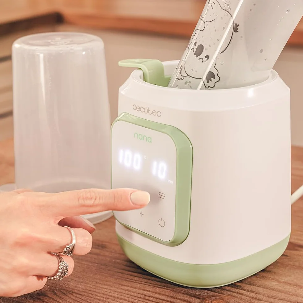Cecotec Podgrzewacz do butelek - sterylizator do butelek Nana BabyCare Single BottleWarmer, 4 tryby, kosz na butelkę, nie zawiera BPA, bezpieczny do przechowywania wody, mleka i żywności