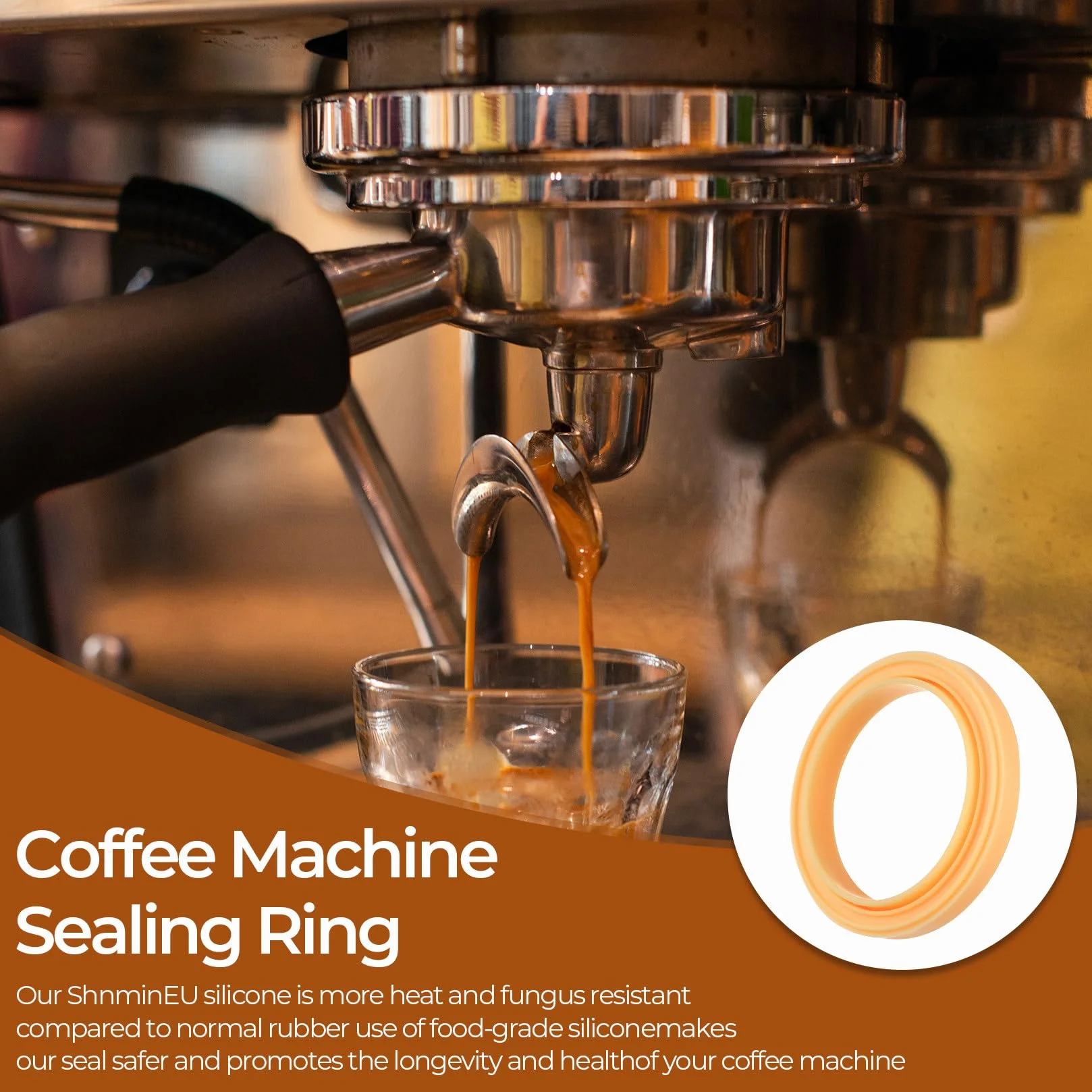 4 sztuki uszczelek głowicy grupy zaparzającej do ekspresu do kawy 64mm, silikonowe pierścienie parowe 64mm, wymienne do Breville Espresso, do akcesoriów Sage Barista Express, z klucz M4, 1 szczotka