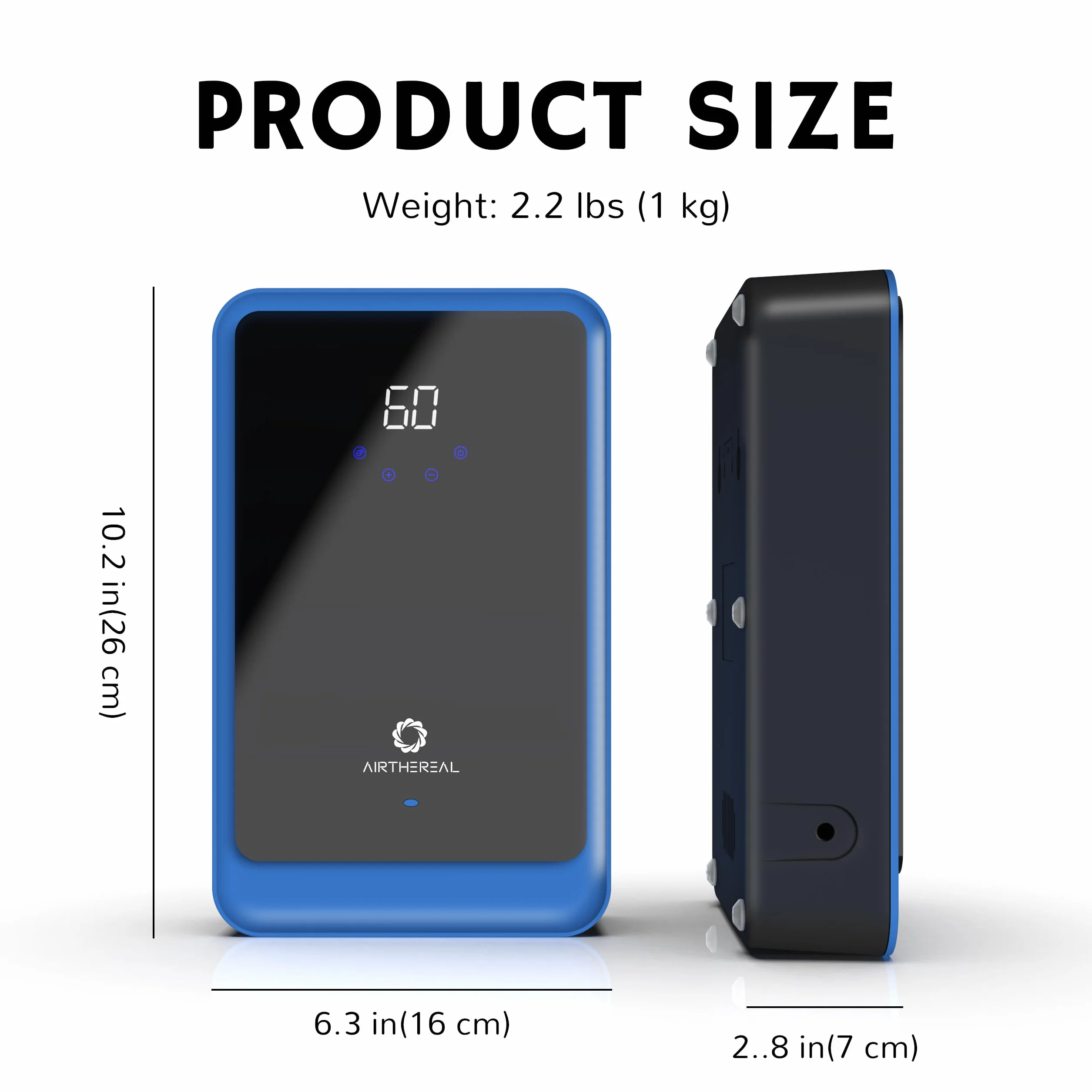 Airthereal Generator ozonu do wody i powietrza – moc 1000 mg/h z timerem i generatorem jonów ujemnych - czysta woda, powietrze, myjka, produkt i nie tylko