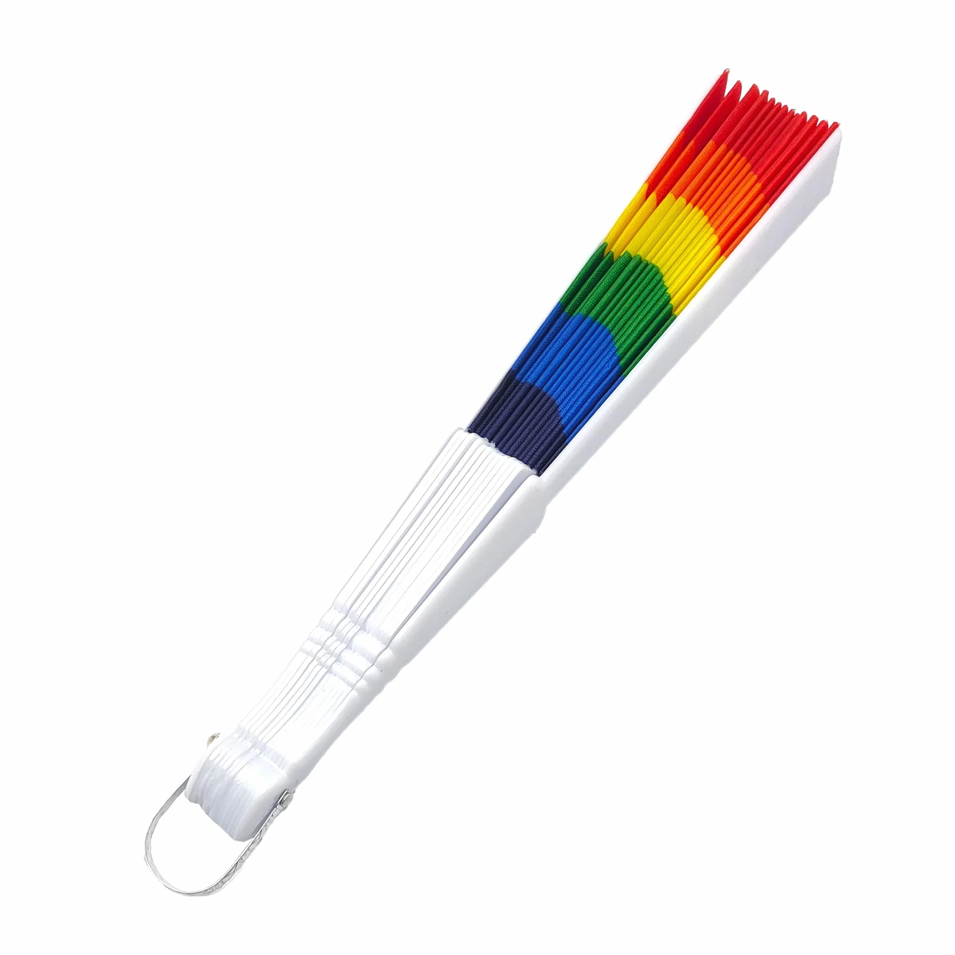 Składany wachlarz z tęczową flagą 44 x 23 cm plastikowe listwy