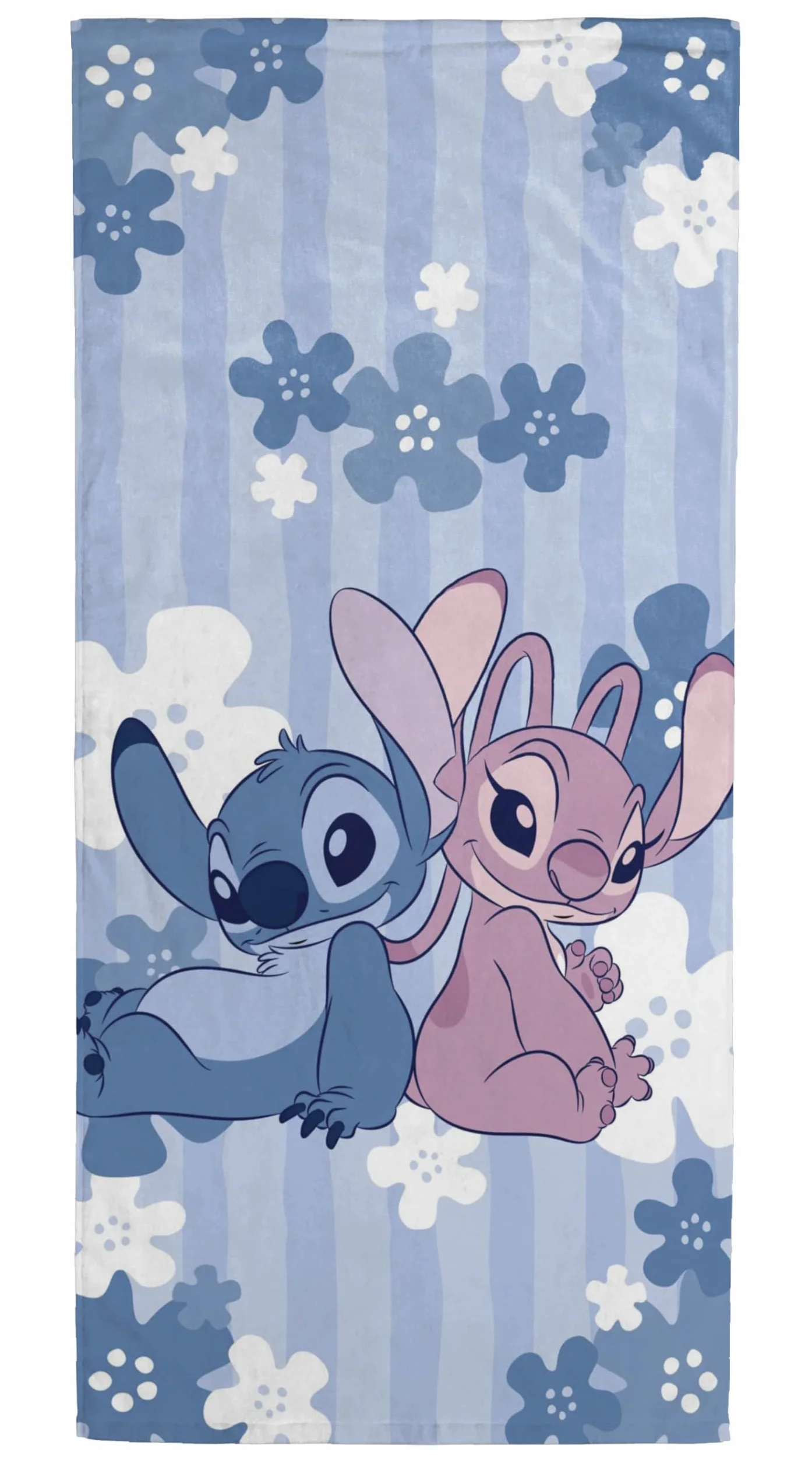 Jay Franco Kids Disney Lilo i Stitch 100% bawełniany ręcznik plażowy – 71 x 147 cm Super miękki ręcznik kąpielowy, basenowy i podróżny, oficjalny produkt licencjonowany, niebieski