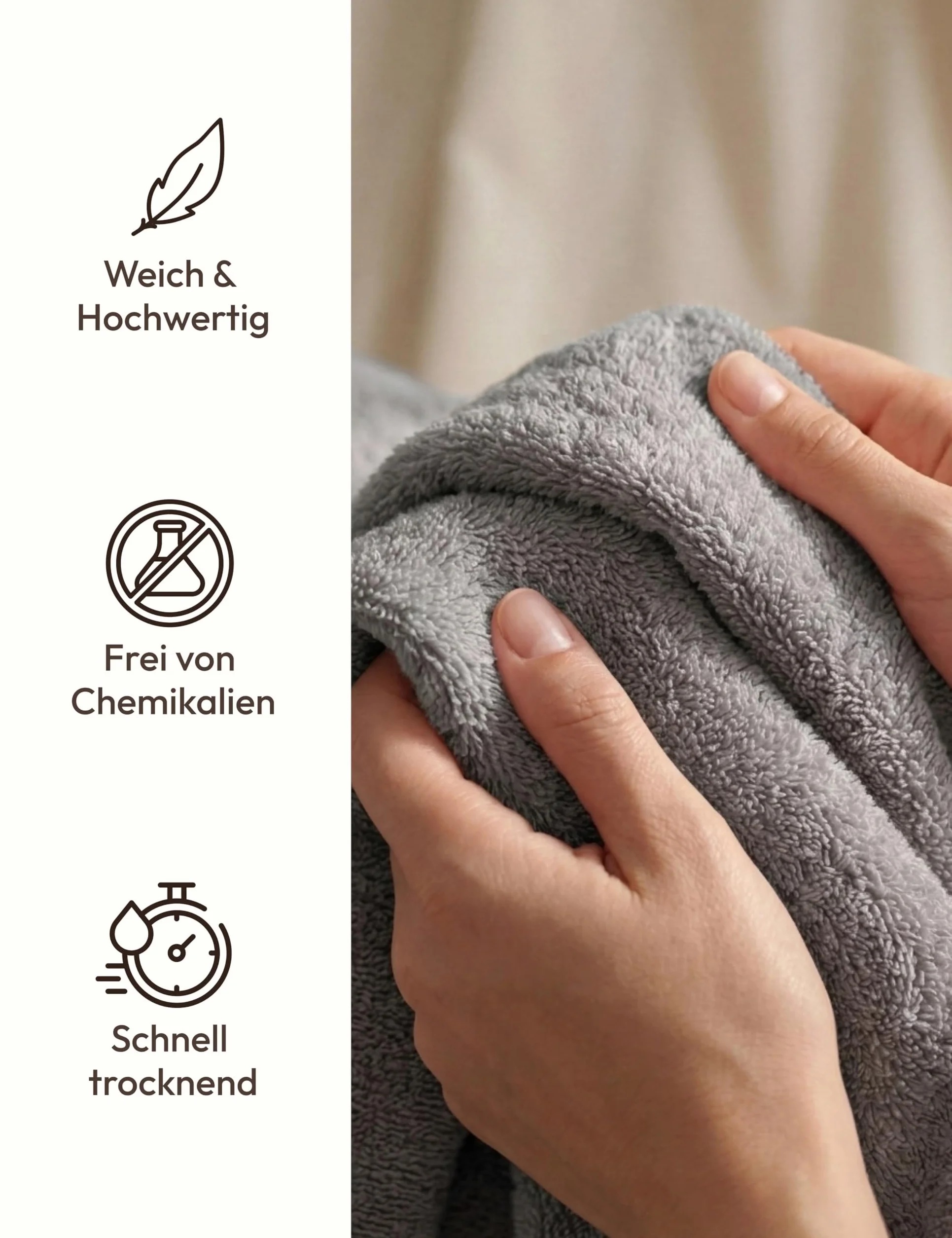 Szlafrok Damski z Kapturem 100% Bawełna Frotte 380 g/m² – Długość do Łydki, Rozmiary S–XXL