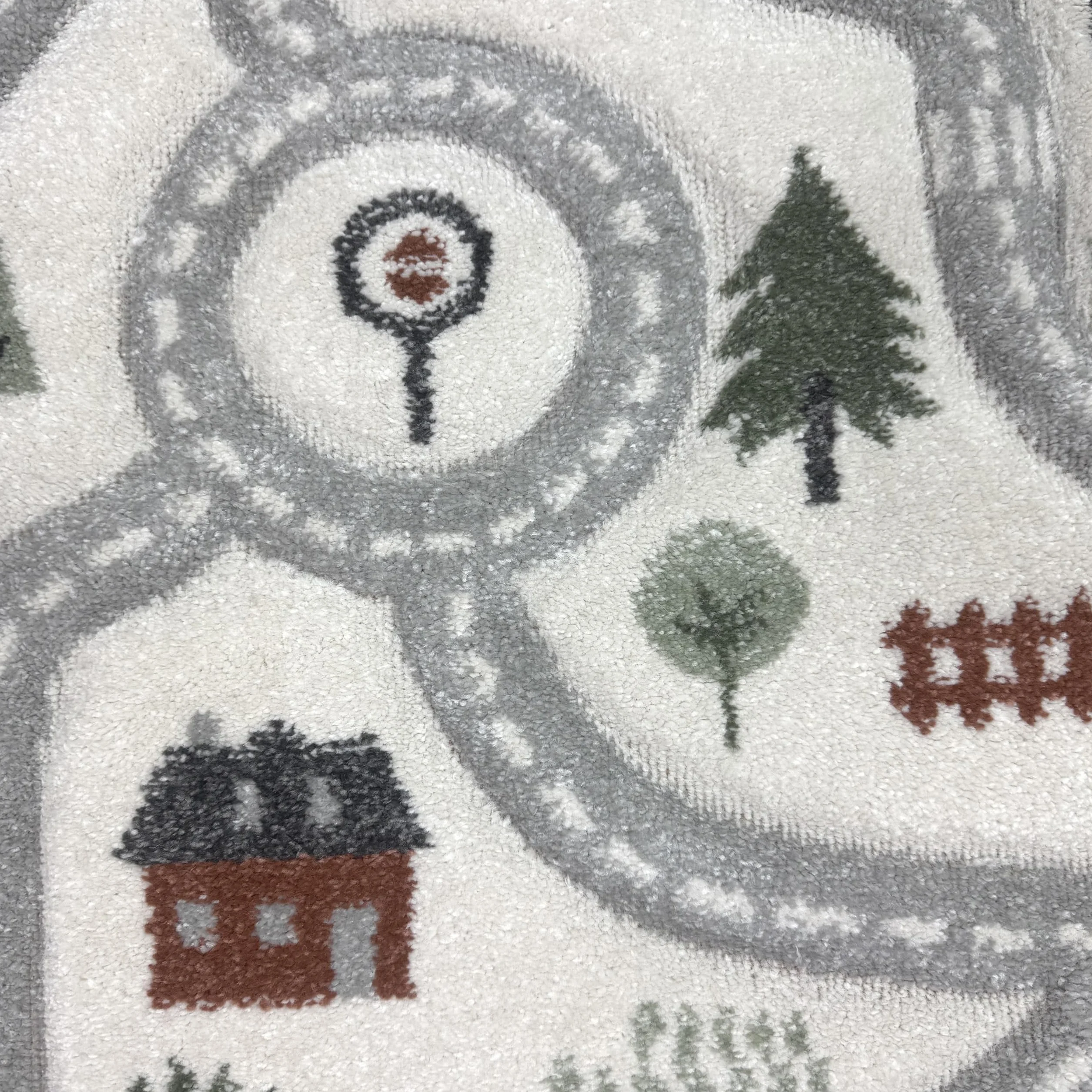 CARPETIA Dywan dziecięcy, dywan do pokoju dziecięcego, z motywem ulicy, z mapą miejską, dywan uliczny, okrągły, miękki, solidny, łatwy w pielęgnacji, dywan do zabawy dla pokoju zabaw, przedszkola
