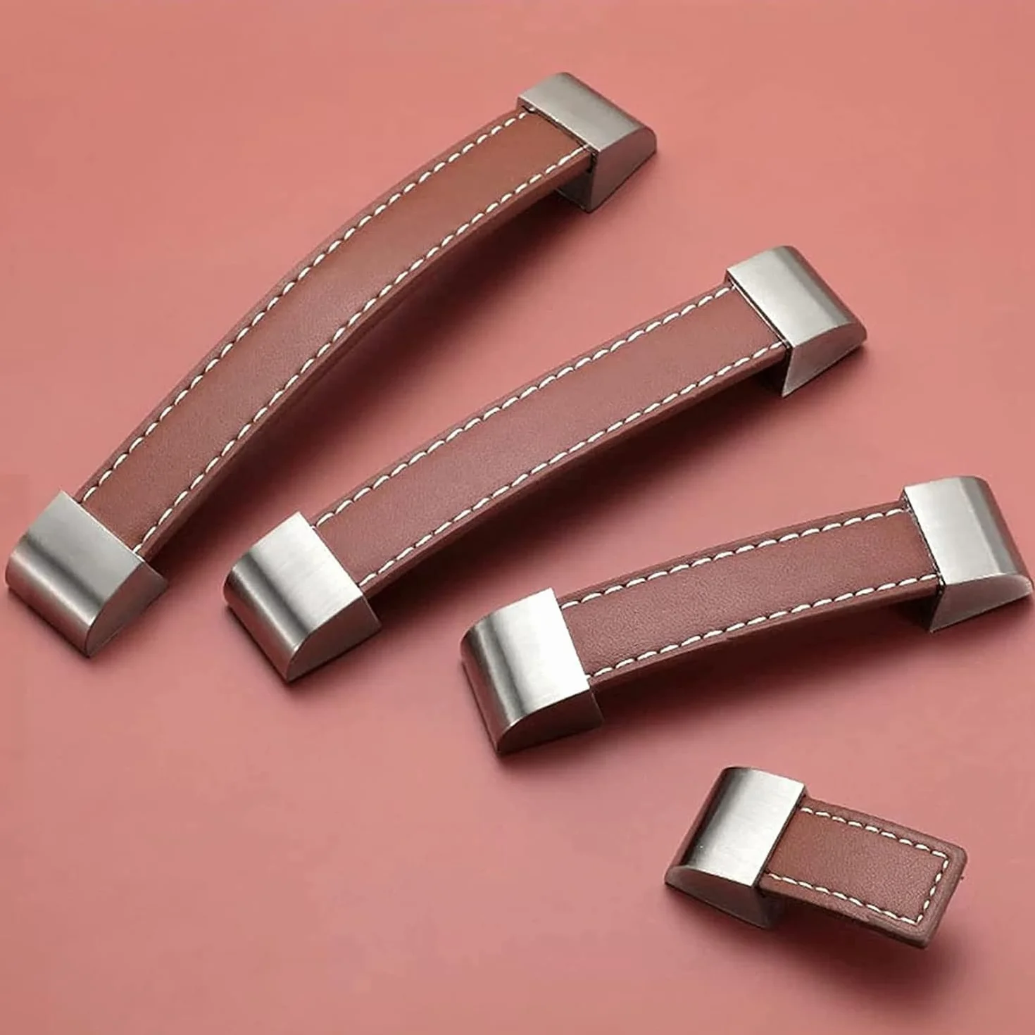 Skórzane uchwyty do szuflad, Drawers Pull Modern Cabinet Kitchen Handles Pulls Knobs for Door Cabinets Wardrobe