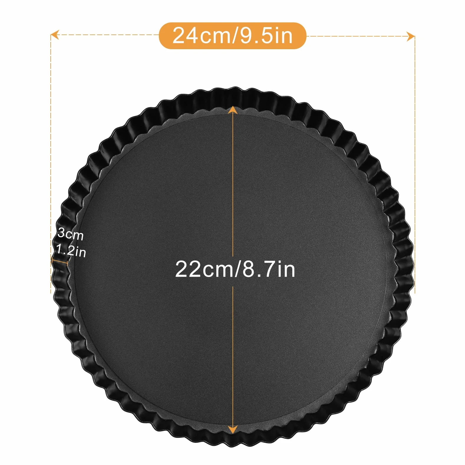 Sinnsally Forma do quiche, 24 cm, z podnoszonym dnem, z powłoką zapobiegającą przywieraniu, do tortów