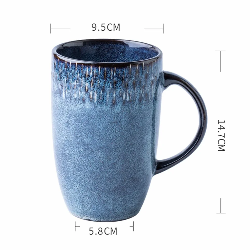Duży kubek do kawy, wykwintne retro ceramiczne kubki do kawy kubki na mleko porcelanowa filiżanka do herbaty piękny prezent urodzinowy dla przyjaciół / członków rodziny, nadaje się do zmywarki i kuchenki mikrofalowej G