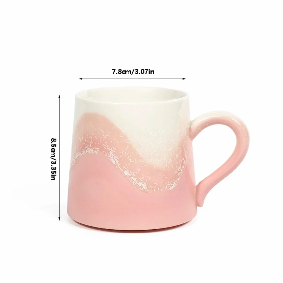 Kubek rzemieślniczy w nowoczesnym stylu Kiln Transformation Cup, bursztynowy zestaw różowych filiżanek do kawy, 1 szt., pojemność 300 ml, dla par i dziewcząt na prezent