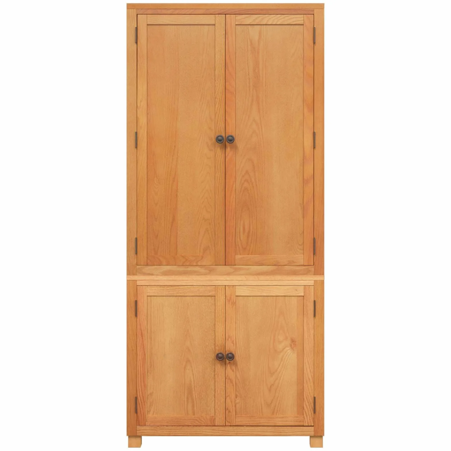 Zestaw mebli do przechowywania z litego drewna dębowego, brązowy, 80 x 50 x 180 cm, z 4 drzwiami, 2-częściowy, do salonu, sypialni, korytarza, miejsca do przechowywania i porządku