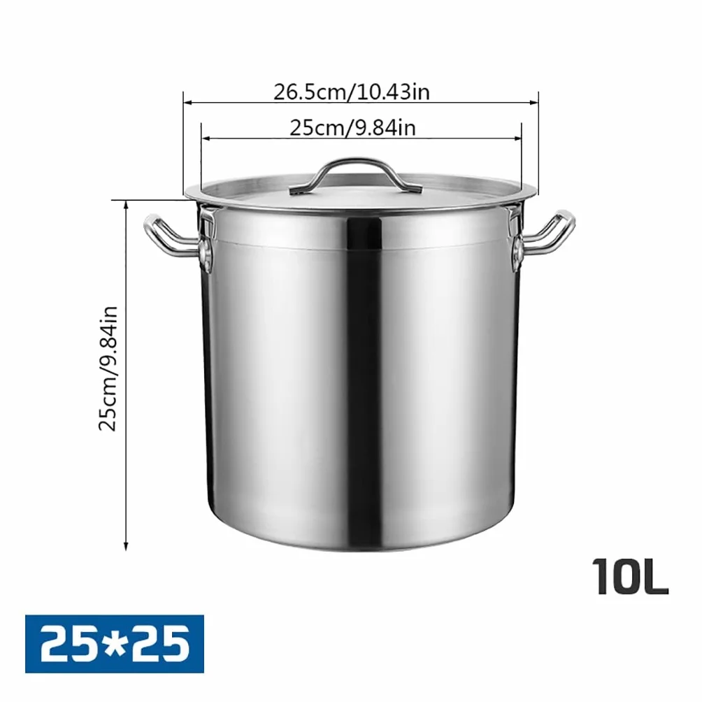 garnek do zupy ze stali nierdzewnej, 304 Stainless Steel - Large Professional Safe Suitable for All Stove(25cm*25cm(10L))
