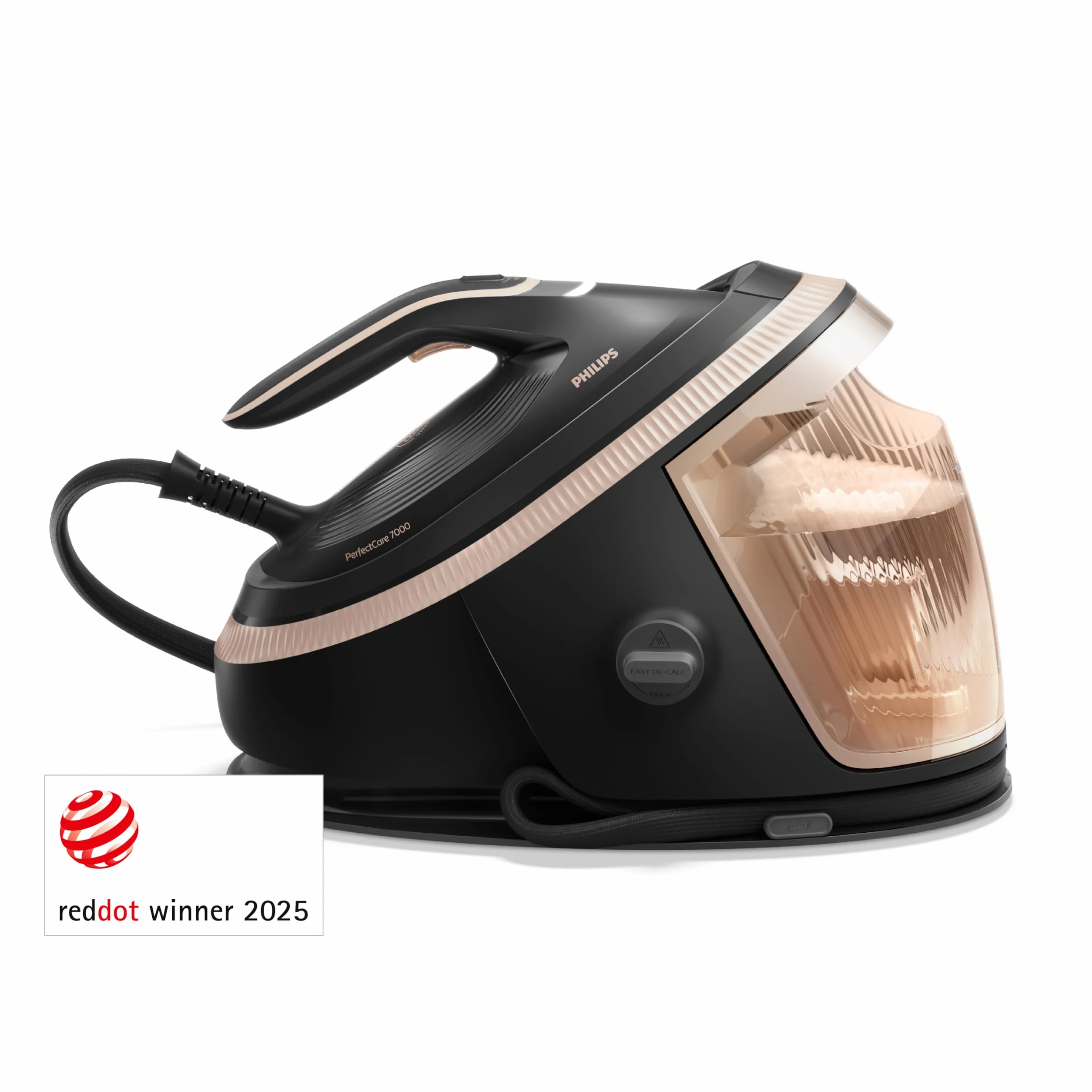 Philips PerfectCare serii 7000 Generator pary, uderzenie pary 650g, 8.5 Bara, stopa SteamGlide Elite, automatyczna inteligentna para (PSG7300/80)