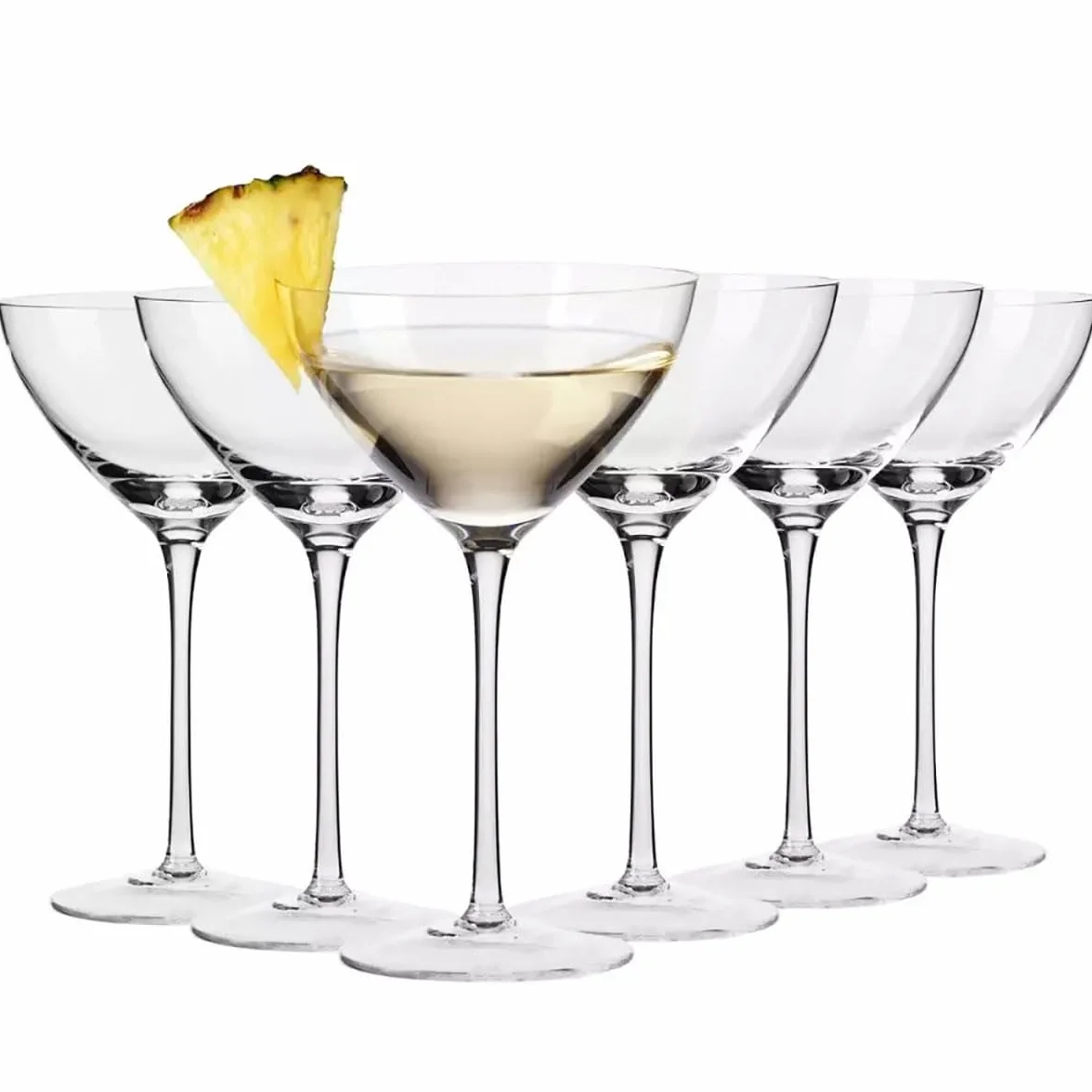 KROSNO Harmony Kieliszki do Martini i Koktajli 340 ml Zestaw 6 szt – Szkło Kryształowe Bezołowiowe, Klasyczna Szeroka Czasza, Długa Nóżka, Do Cosmopolitan, Drinków, Zmywarka
