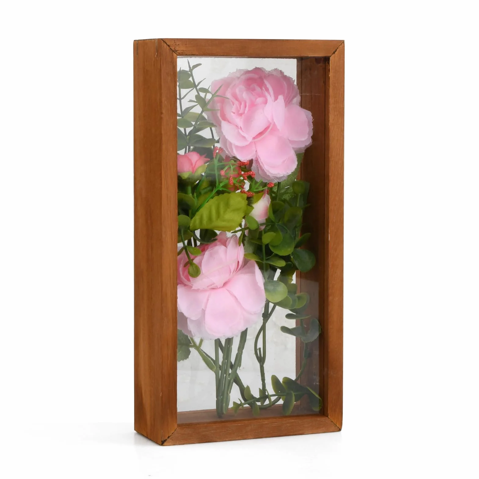 Głęboka ramka na zdjęcia 3D 25,8 x 12,6 x 5,5 cm ramki do zdjęć drzwi drewniana ramka na zdjęcia do wyświetlania suszonych kwiatów i rzemiosła (beżowy)